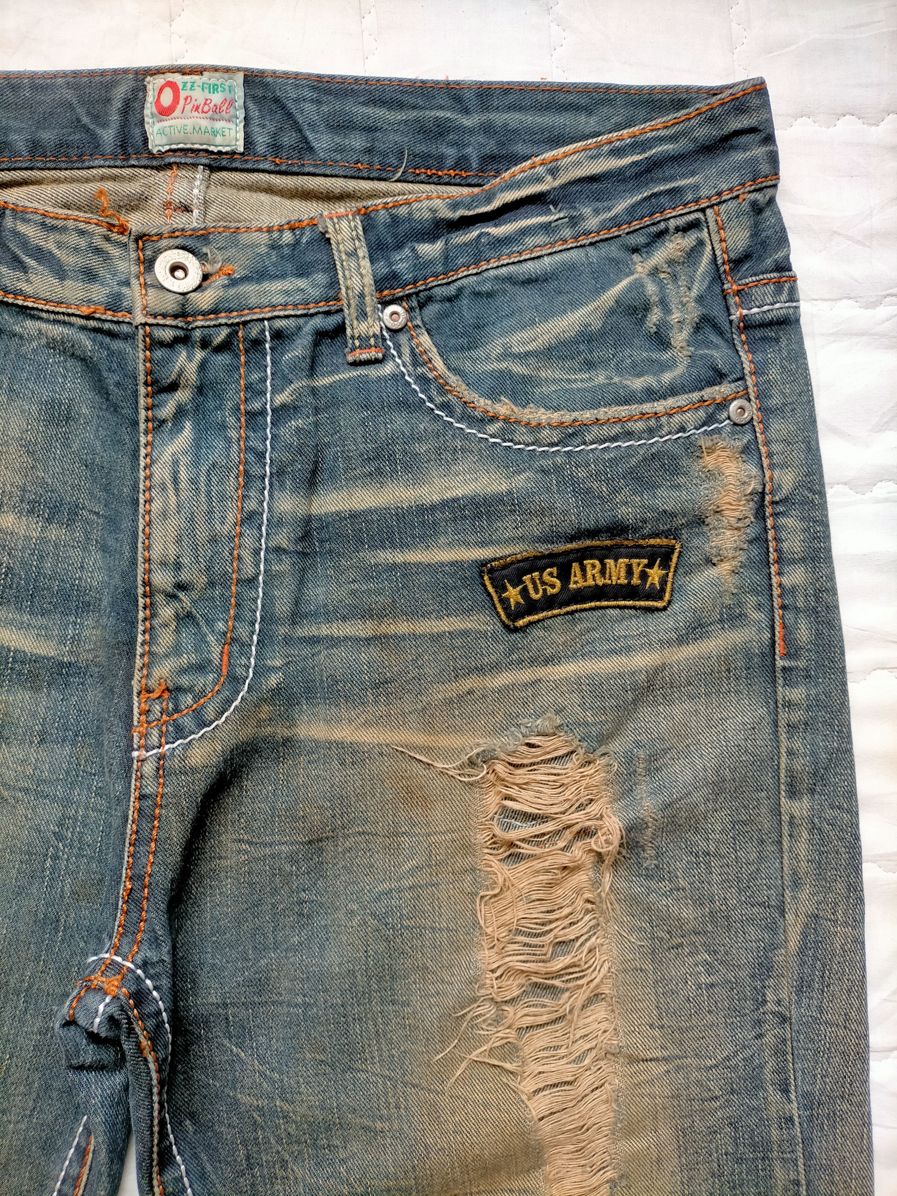 If Six Was Nine Flare Jeans OzzPinball Ripped Patchwork Boot cut denim Size US 35 - 4 Thumbnail