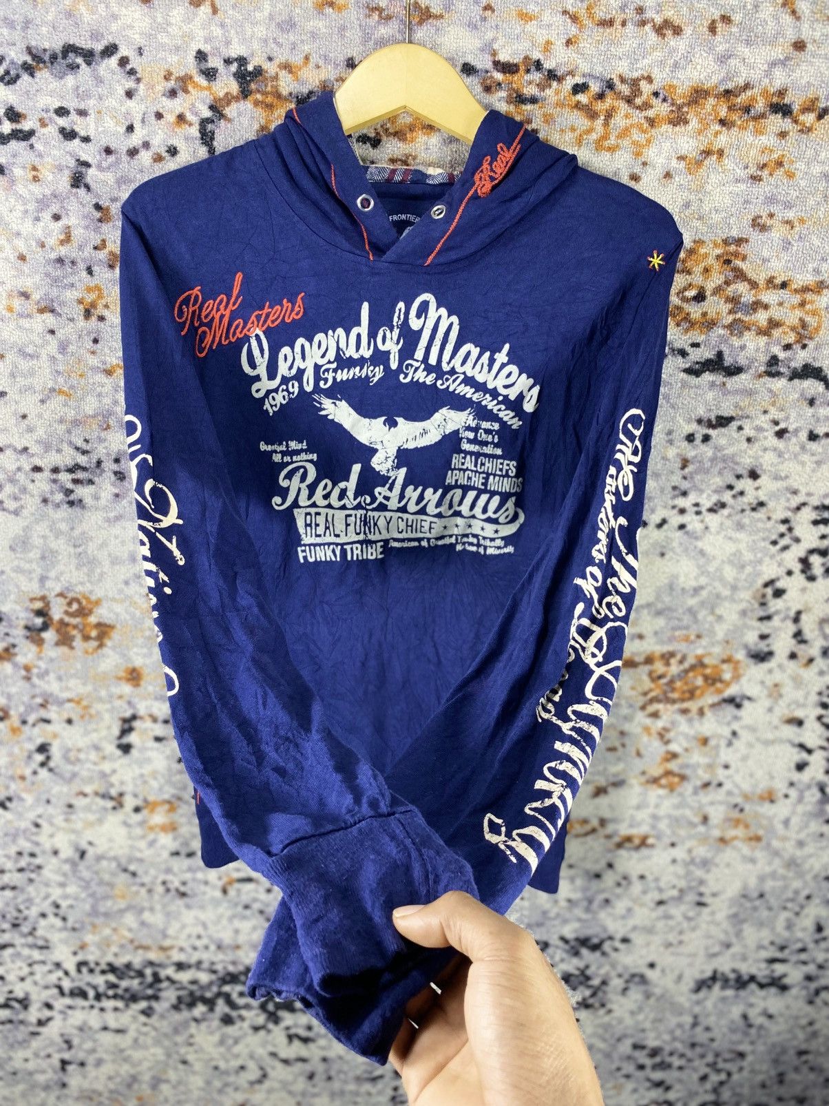 Japanese Brand REAL MASTERS POEM IFSIXWASNINE STYLE LIGHT HOODIE Size US M / EU 48-50 / 2 - 3 Thumbnail