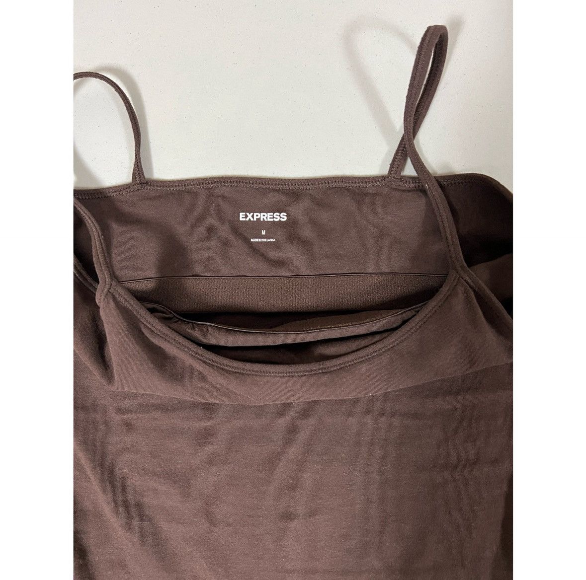 Express Express Brown Shelf-Bra Cami Camisole Tank Top Shirt Size M🤎 Size M / US 6-8 / IT 42-44 - 5 Thumbnail