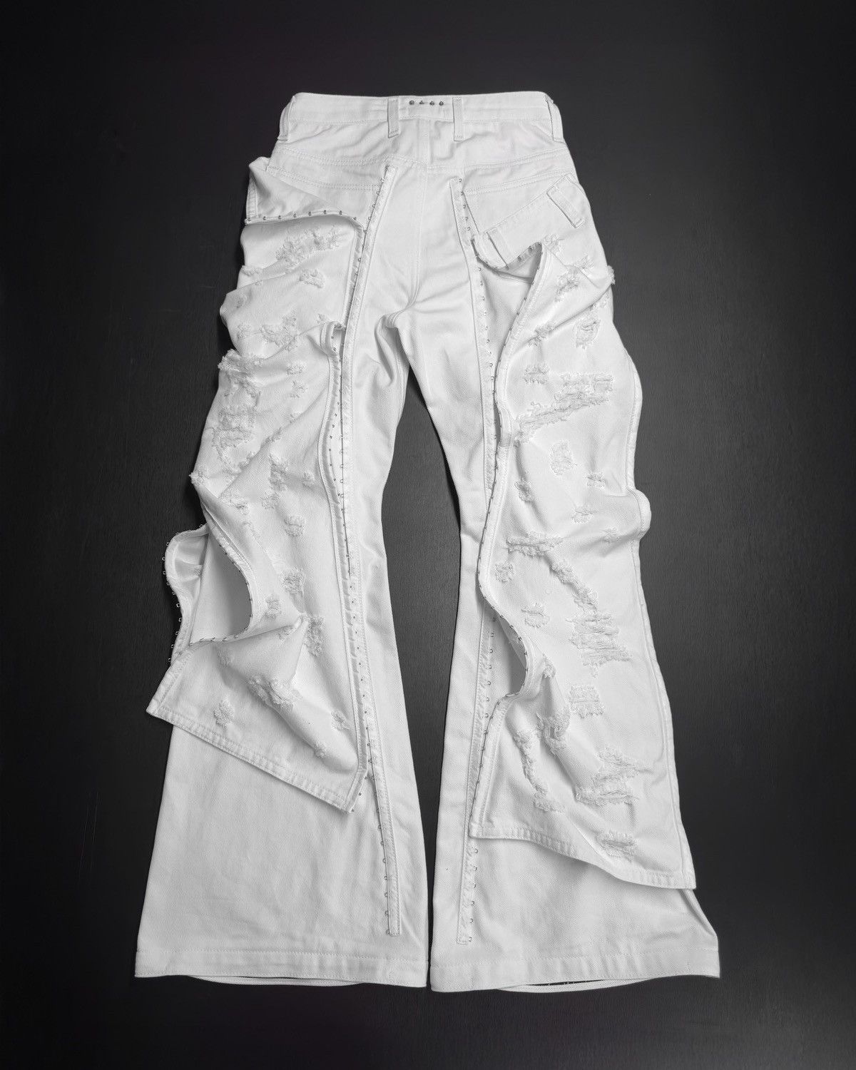 Designer DOUBLE LAYERS WHITE JEANS 2.0 Size US 32 / EU 48 - 2 Thumbnail