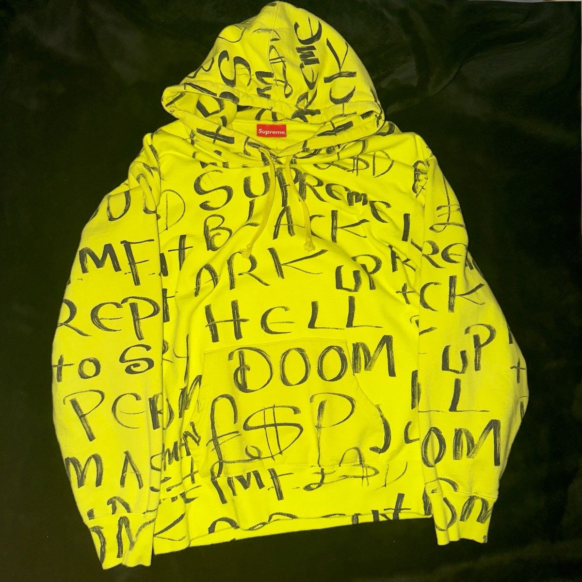 Supreme Supreme Black Ark Hooded Sweatshirt 'Fluorescent Yellow Size US M / EU 48-50 / 2 - 2 Thumbnail