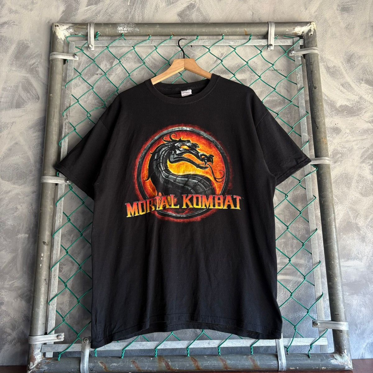 Fruit Of The Loom Vintage Mortal Kombat T Shirt Video Game Promo Tee Dragon Size US XL / EU 56 / 4 - 1 Thumbnail