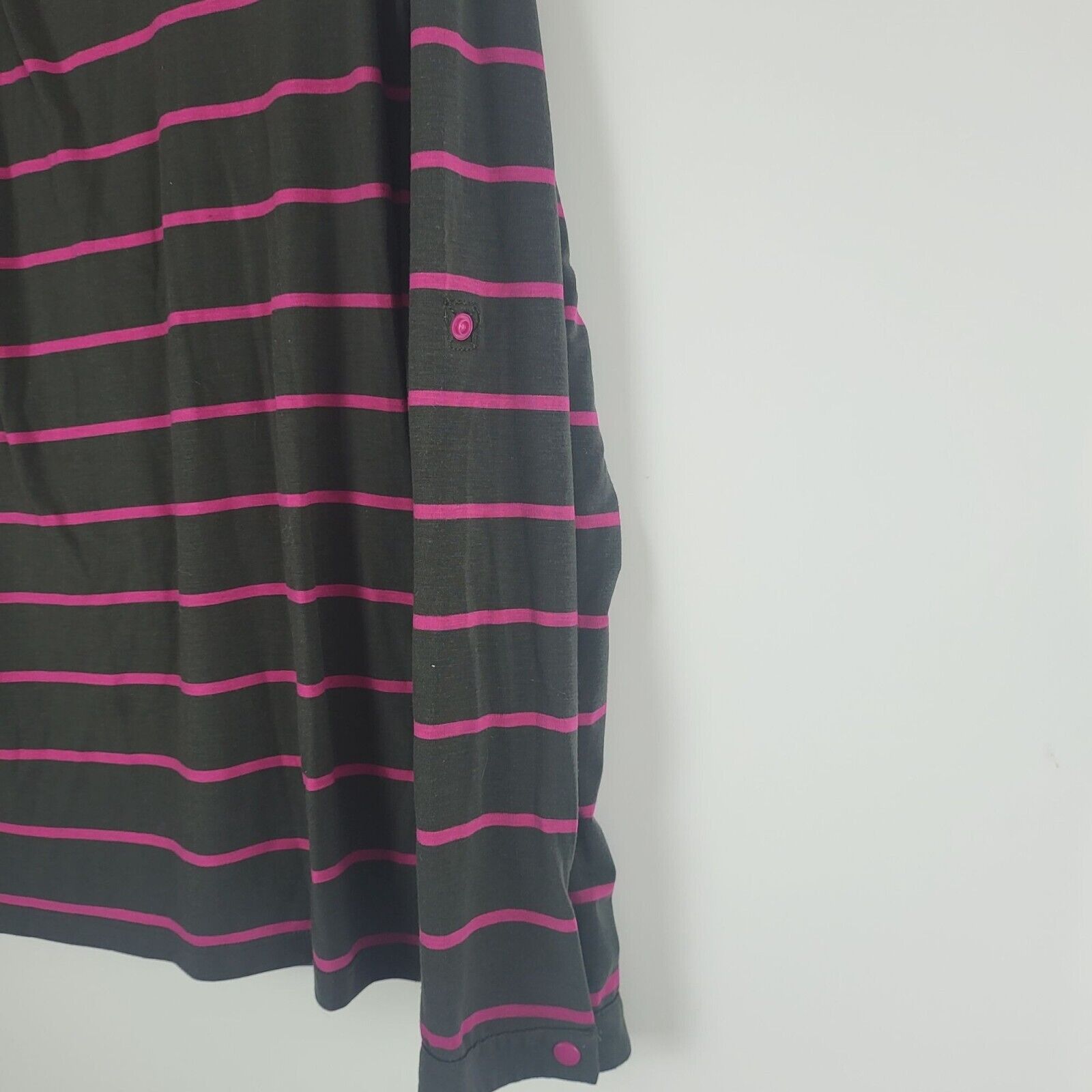 Rei REI Top M Womens Long Roll Tab Sleeve Brown Pink Striped Size M / US 6-8 / IT 42-44 - 7 Thumbnail