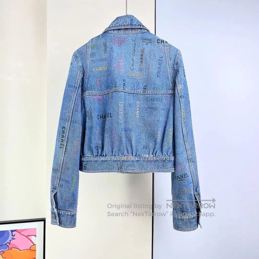 Chanel Chanel 22P Logo Denim Jacket. Size XXS / US 00 / IT 34 - 3 Thumbnail