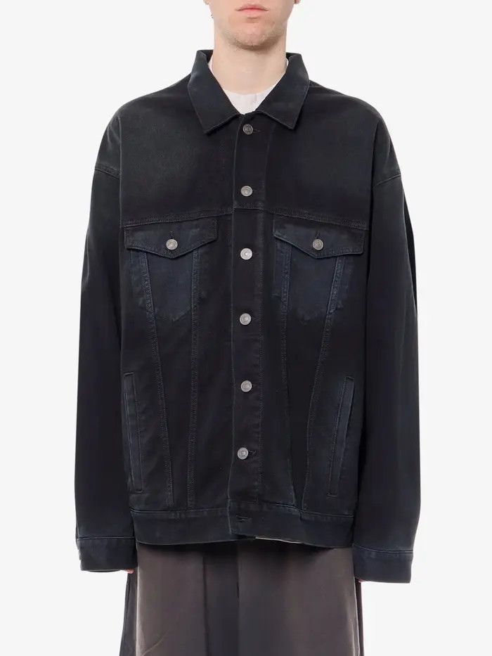 Balenciaga o1w1db11225 Metal BB Stencil Oversized Jacket in Black Size US XXL / EU 58 / 5 - 4 Thumbnail