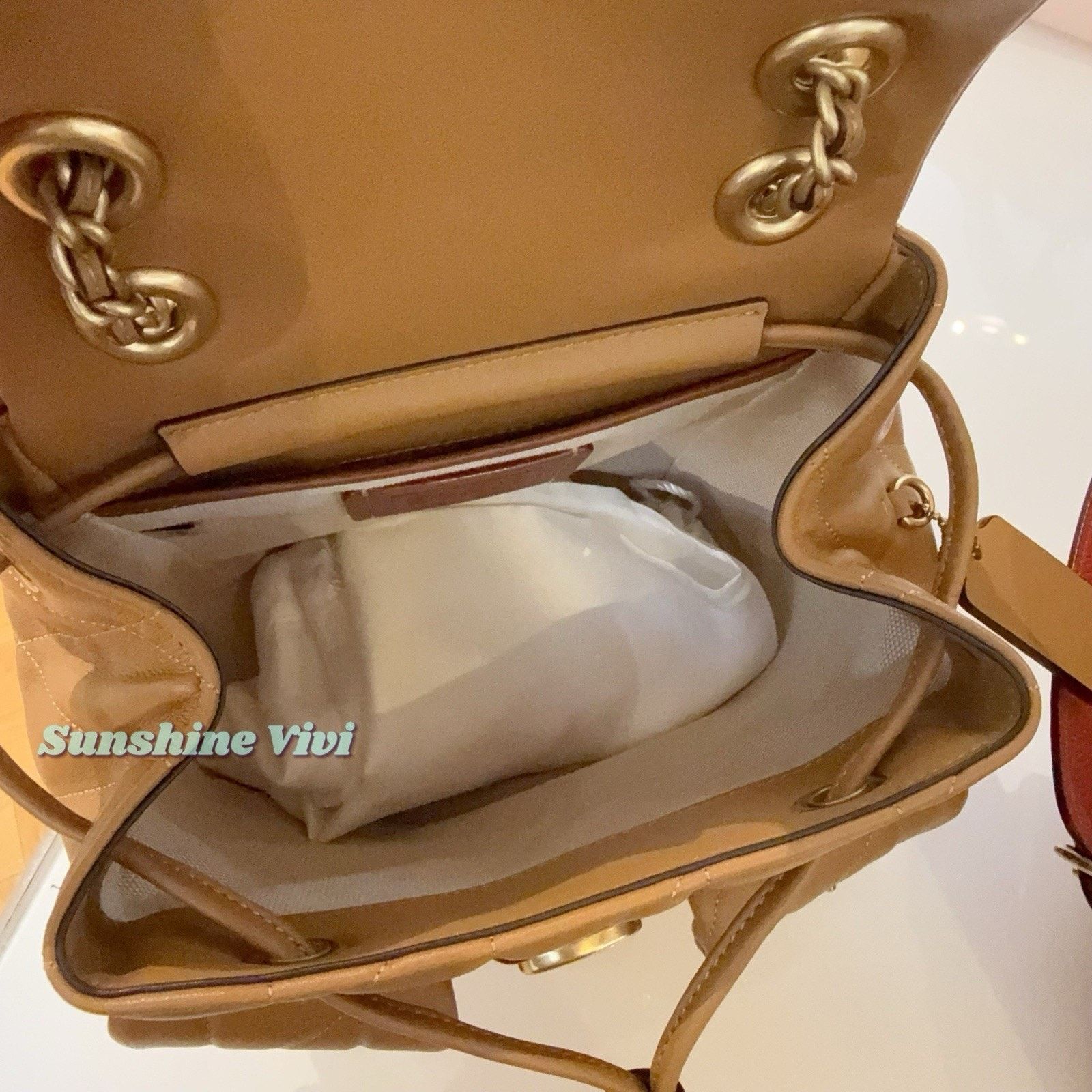 Coach NWT COACH Tabby Backpack Pillow Quilting CU076 Honey Brown Size ONE SIZE - 3 Thumbnail