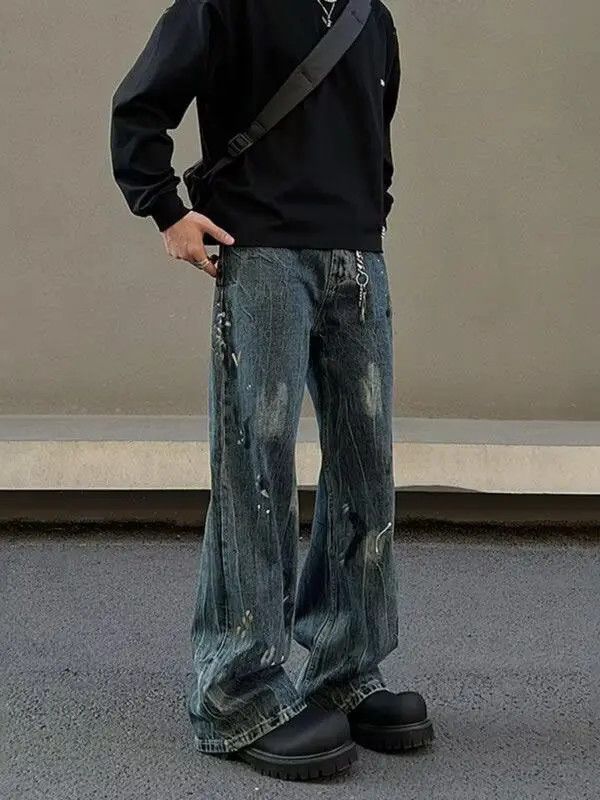 Japanese Brand × Jean Retro straight leg ripped high street jeans Size US 32 / EU 48 - 5 Thumbnail
