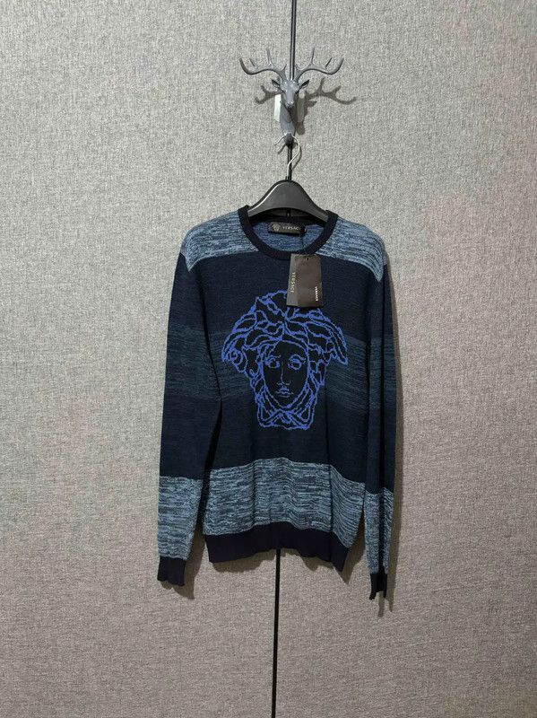 Versace Versace Colorblock Wool Medusa Sweater for Men 0089 Size US S / EU 44-46 / 1 - 1 Thumbnail