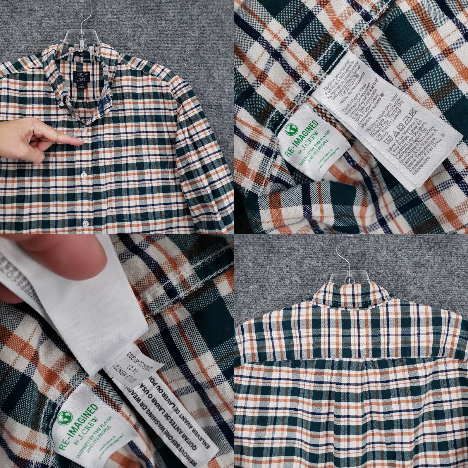 J.Crew J.CREW Button-Down Shirt Mens M Medium Blue Plaid Slim Fit Collared Oxford Button Up Size US M / EU 48-50 / 2 - 8 Thumbnail