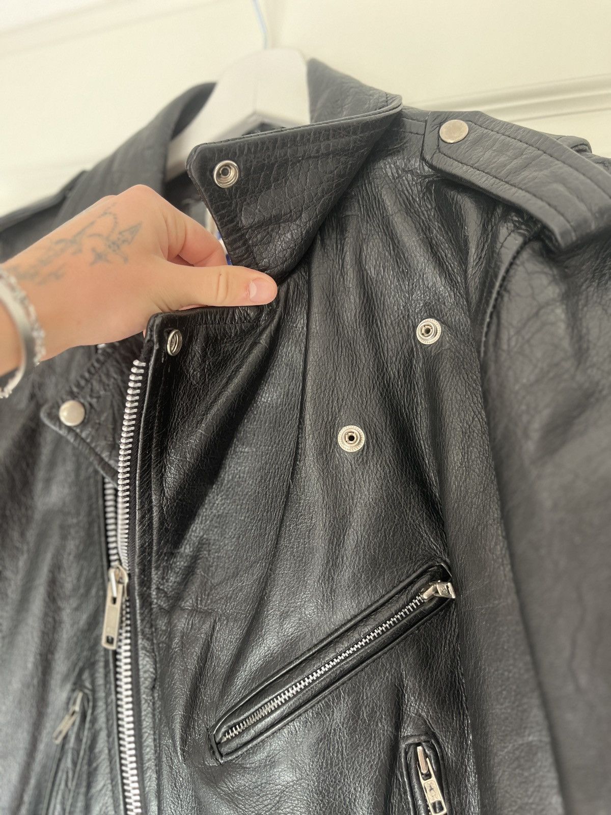 Vintage Vintage 1980s USA Biker Leather Jacket - Maryland Leather Size US M / EU 48-50 / 2 - 4 Thumbnail