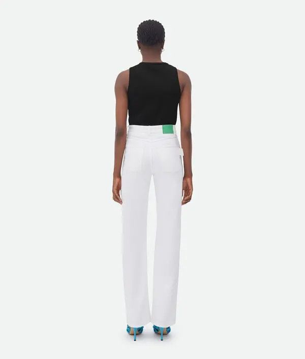 Bottega Veneta o1s1rm1125 High Rise Straight Denim Pants in White Size 32" / US 10 / IT 46 - 3 Thumbnail
