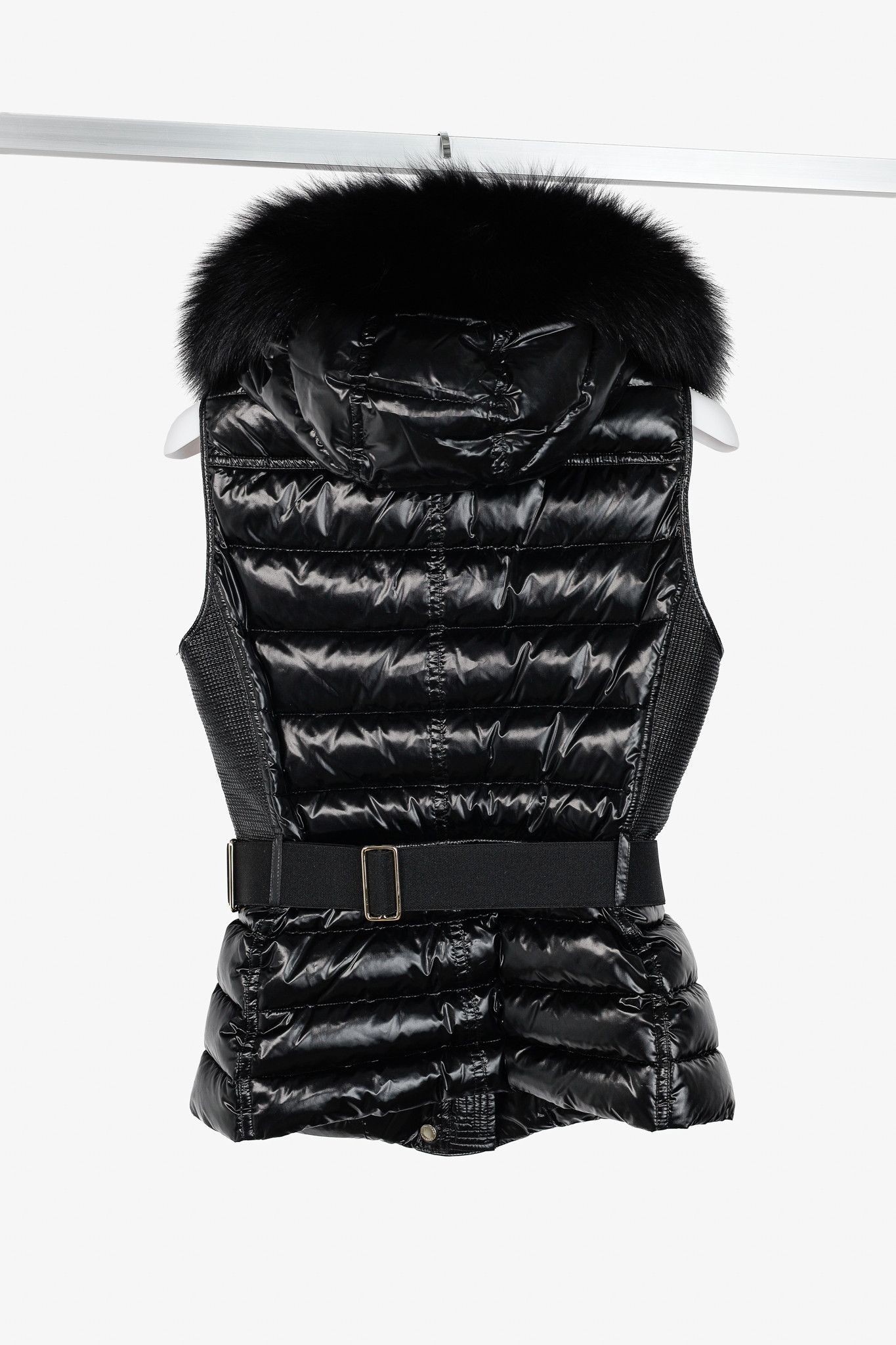 Burberry Burberry Willowbank Black Fur-Trim Hooded Belted Puffer Vest Size S / US 4 / IT 40 - 2 Thumbnail
