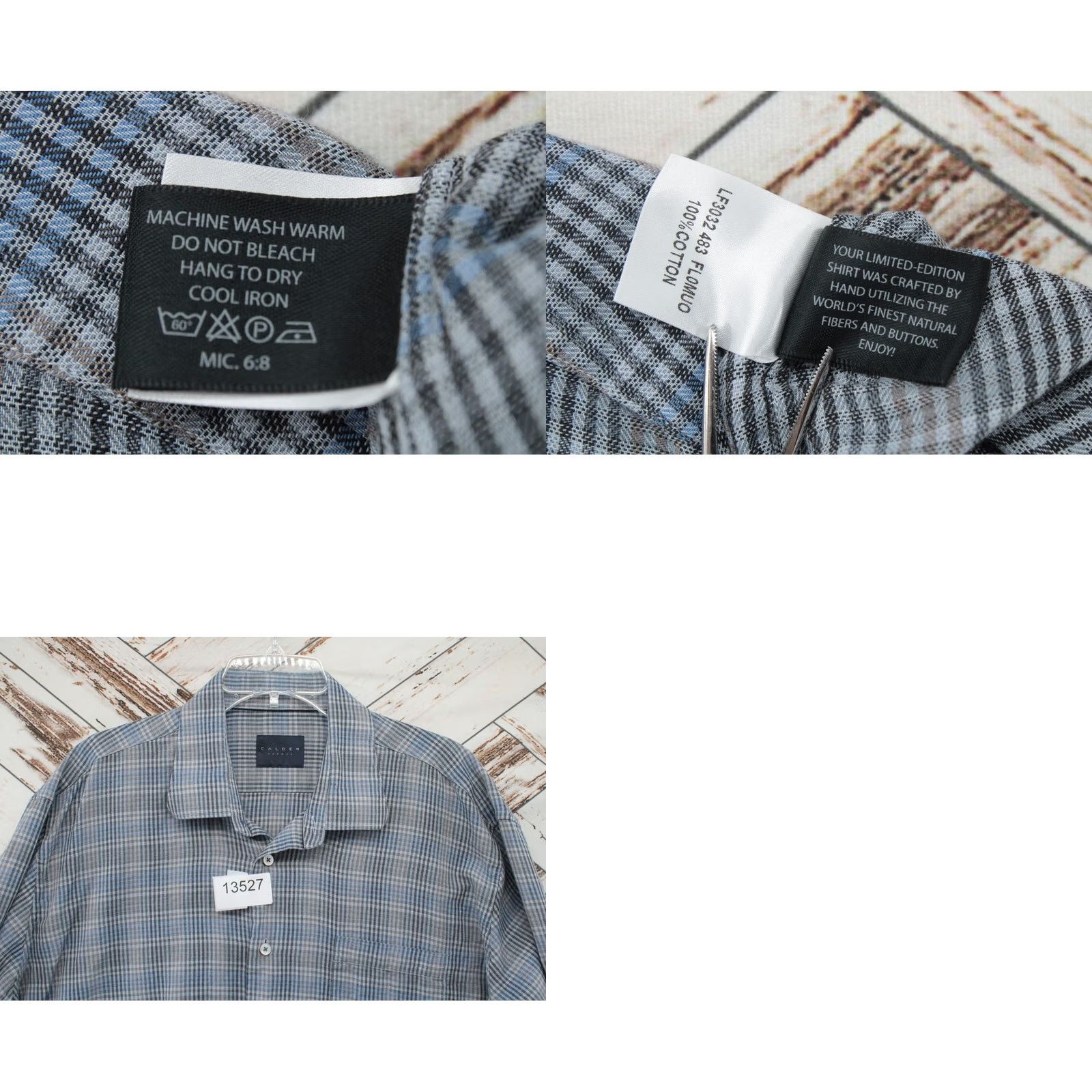 Vintage Calder Carmel Shirt Mens XL Blue Check Long Sleeve Limited Edition Handmade Stylish Size US XL / EU 56 / 4 - 8 Thumbnail