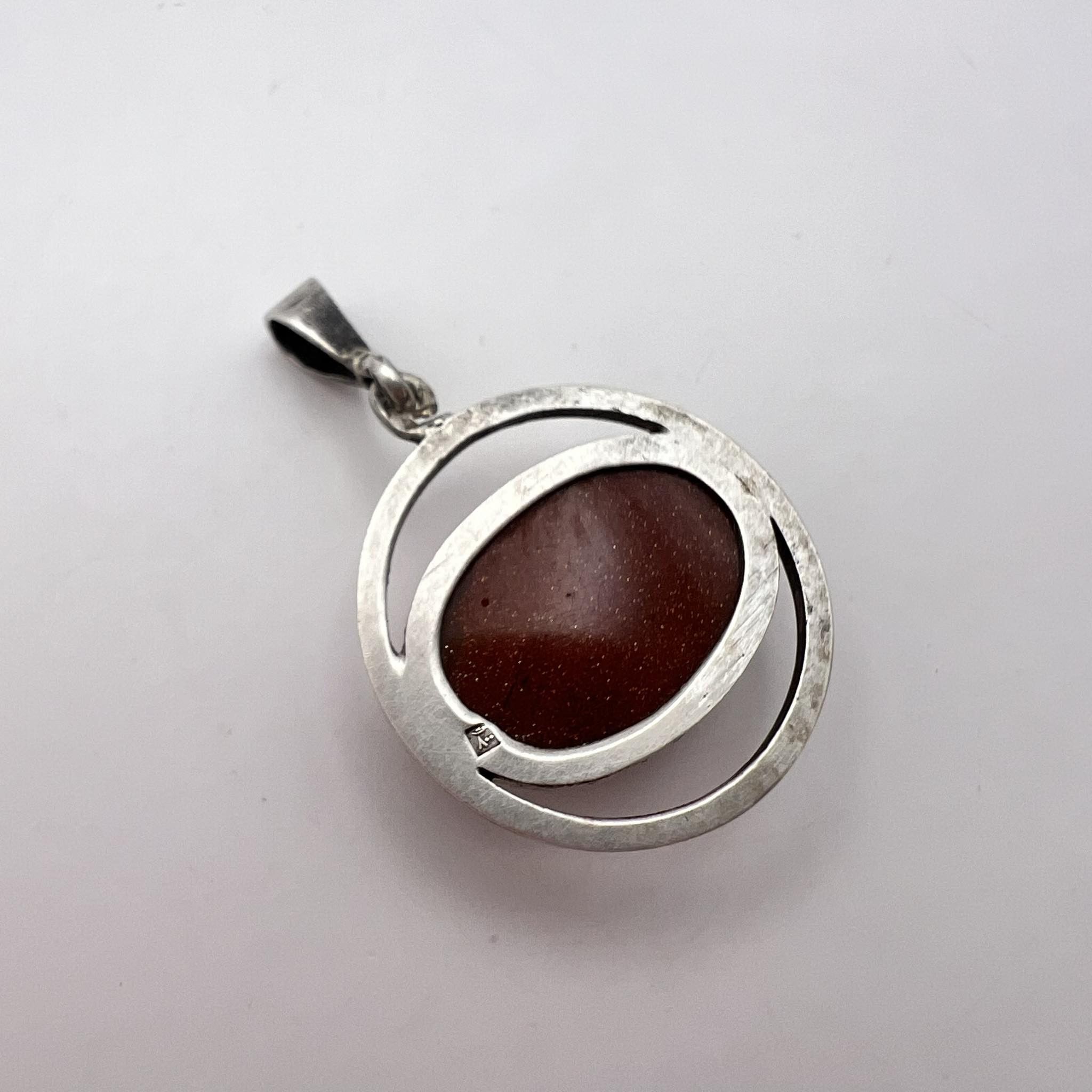 Vintage Vintage Silver 800 Pendant Aventurine Gemstone Signed Size ONE SIZE - 6 Thumbnail