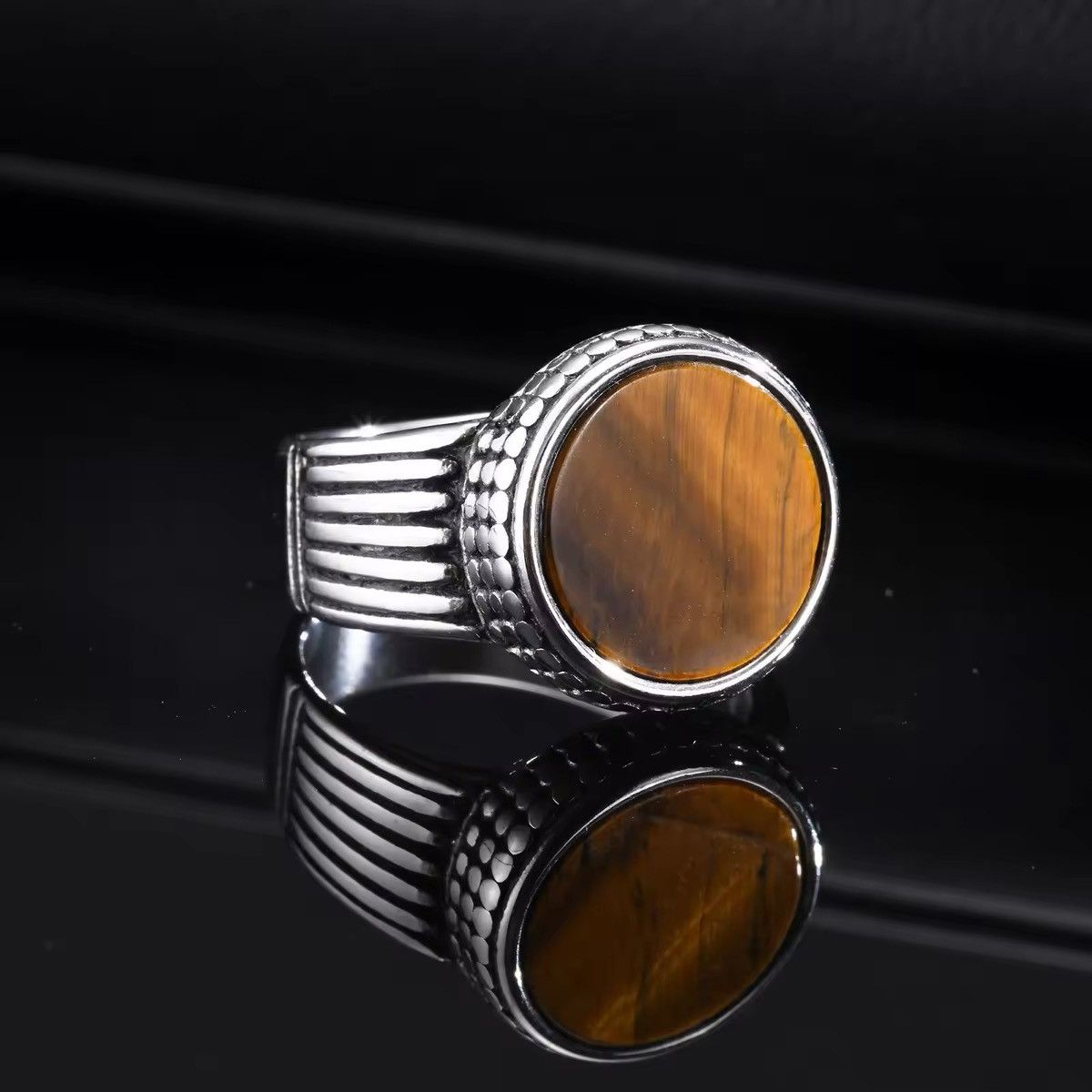 Jewelry Tiger Eye Stone Ring Size ONE SIZE - 2 Thumbnail