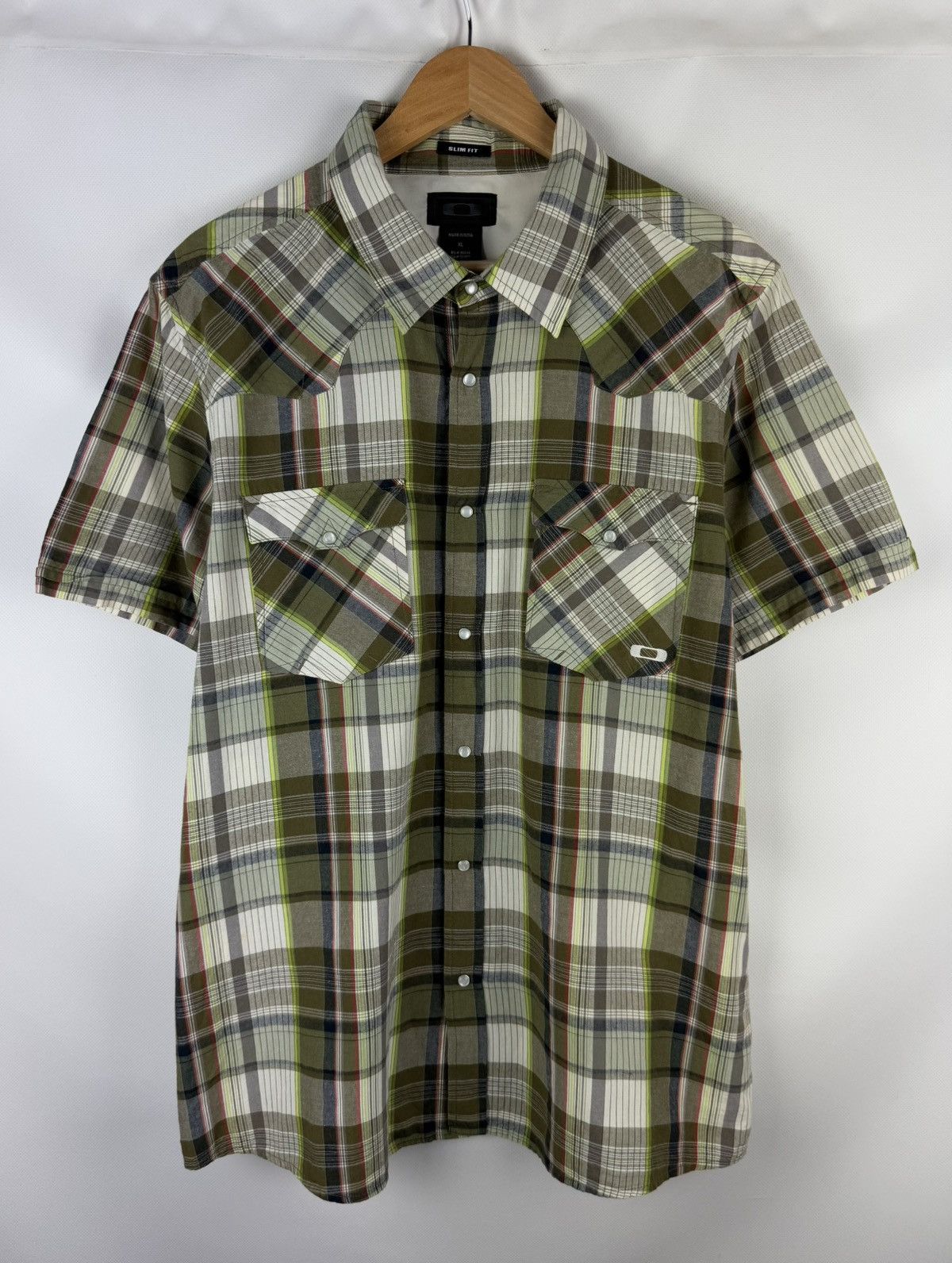 Oakley Oakley Short Sleeve Checked Plaid Outdoor Western Shirt Size US XL / EU 56 / 4 - 1 Thumbnail