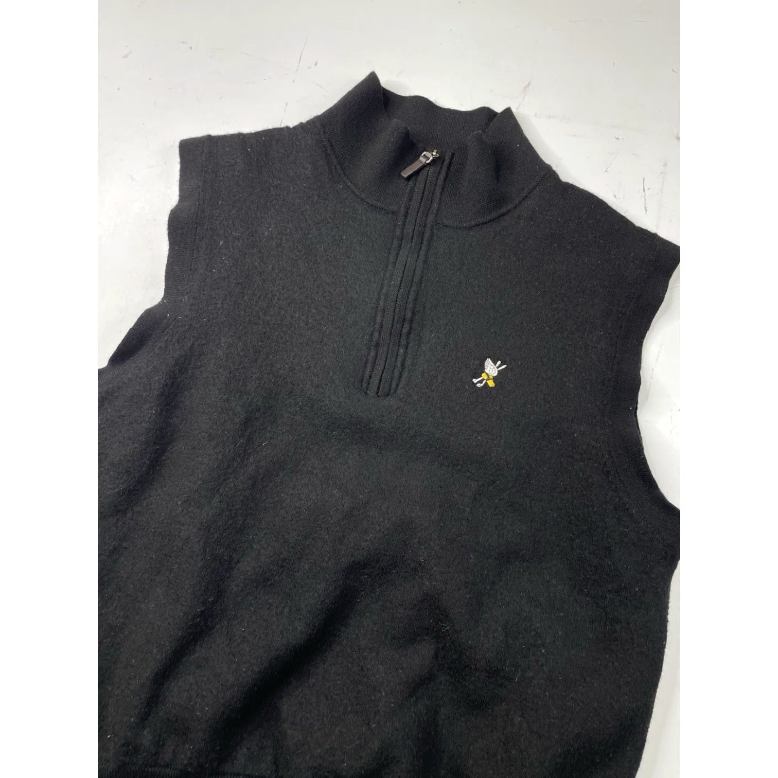 Vintage Fairway & Greene Vest Sweater 1/4 Zip Mock Neck Golf L Black Mens Regular Size L Size US L / EU 52-54 / 3 - 2 Thumbnail