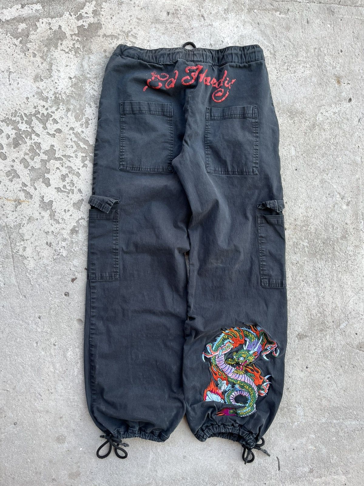 Ed Hardy Ed Hardy x Urban Outfitters Big Logo Cargo Parachute Pants Size 27" / US 4 / IT 40 - 1 Thumbnail