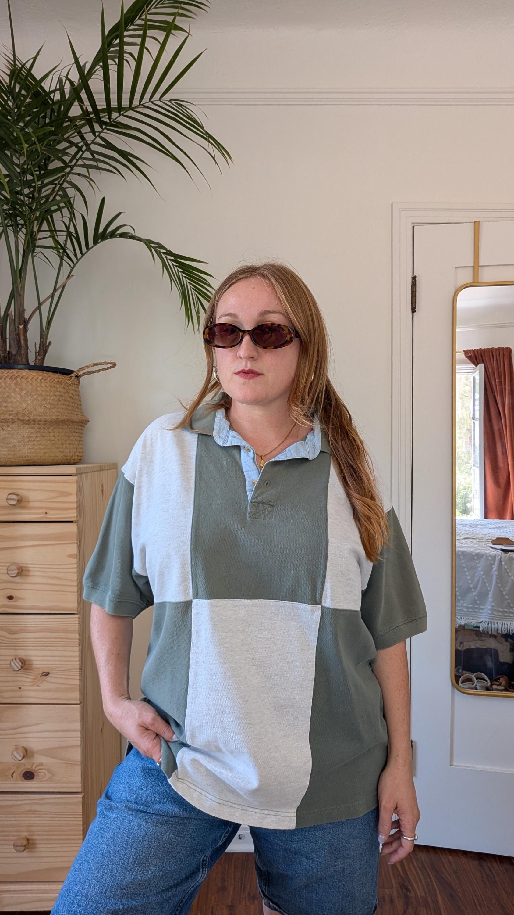 Levi's Vintage Clothing Vintage 90s Checkered Green Heather Grey Cotton Polo Shirt Size US L / EU 52-54 / 3 - 10 Thumbnail