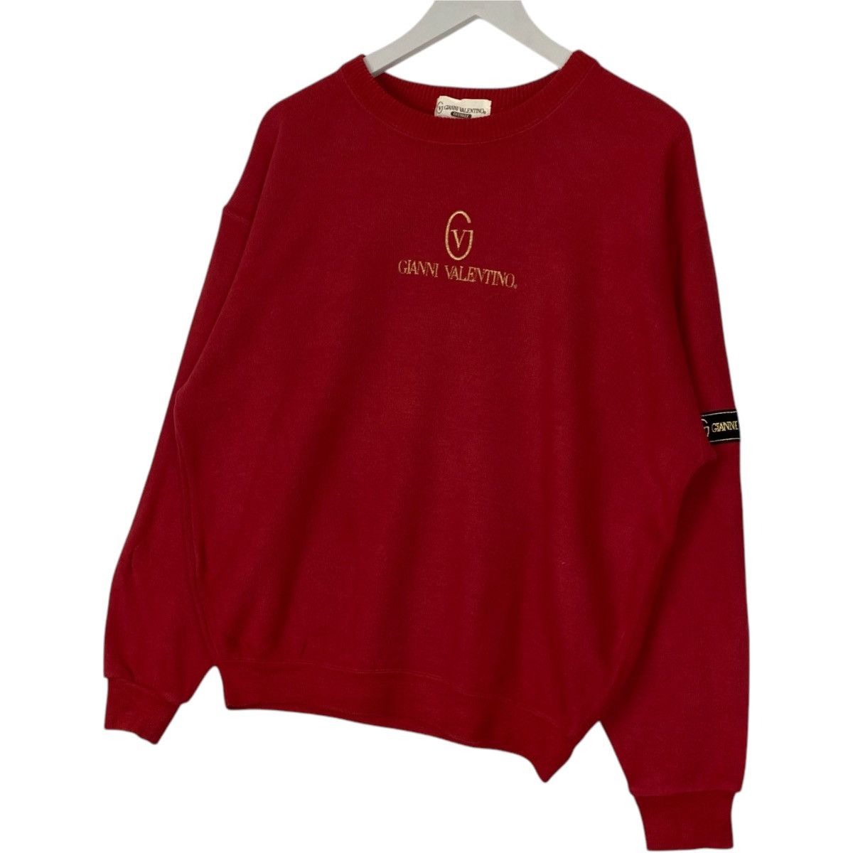 Gianni Valentino × Valentino Vintage Gianni Valentino Embroidered Crewneck Sweatshirt Red Size M / US 6-8 / IT 42-44 - 2 Thumbnail