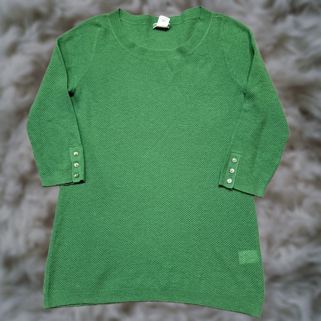 J.Crew J.CREW 100% Cashmere Sweater Women's Medium Green Long Sleeve Crewneck Pullover Regular Lightweight Knit Crew Neck Shirts Sweater Womens Green Medium Size M / US 6-8 / IT 42-44 - 1 Thumbnail