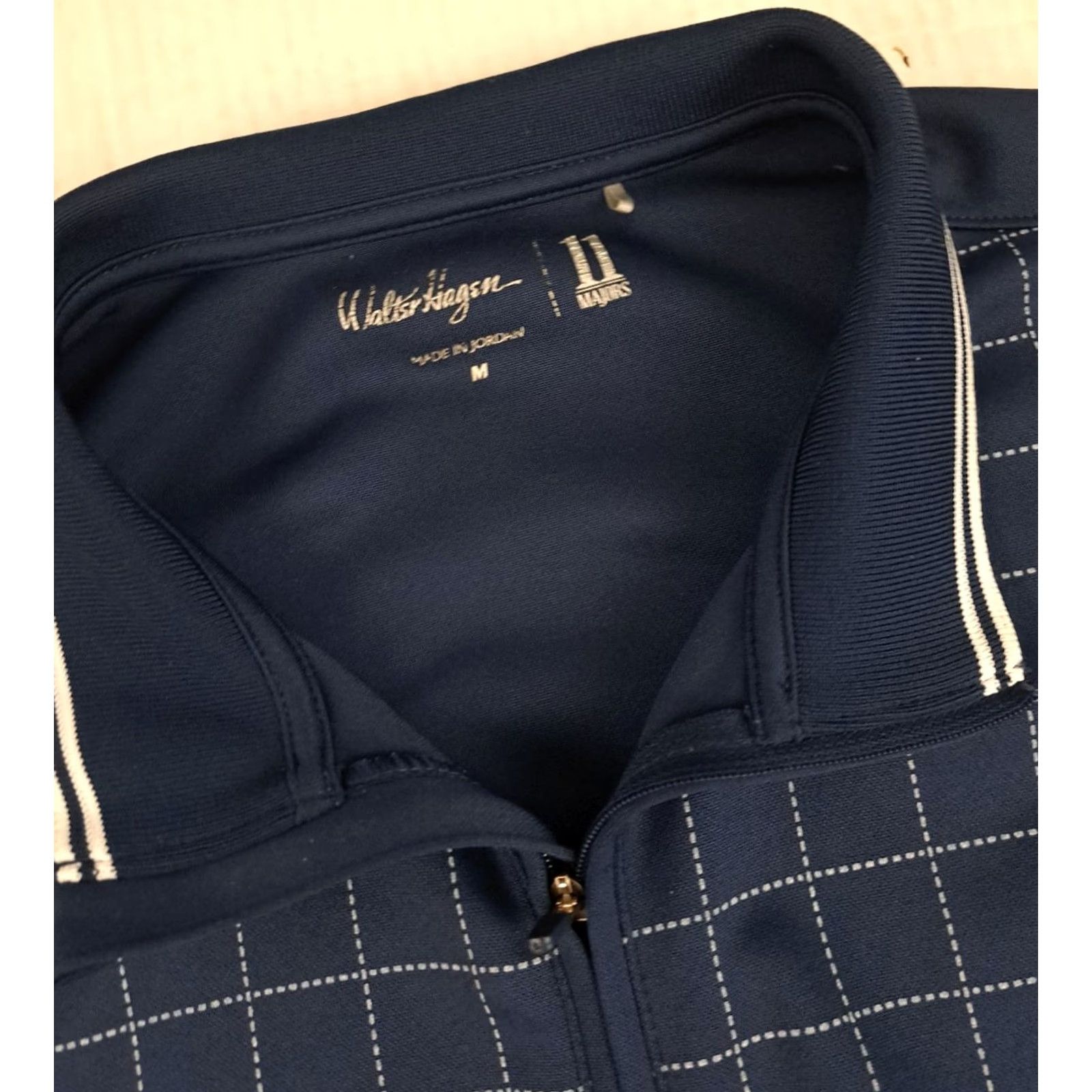 Vintage VINTAGE Walter Hagen Golf Jacket Windbreaker Full Zip Chex Navy Blue 27in 20in pit to pit M Mens Size US M / EU 48-50 / 2 - 2 Thumbnail