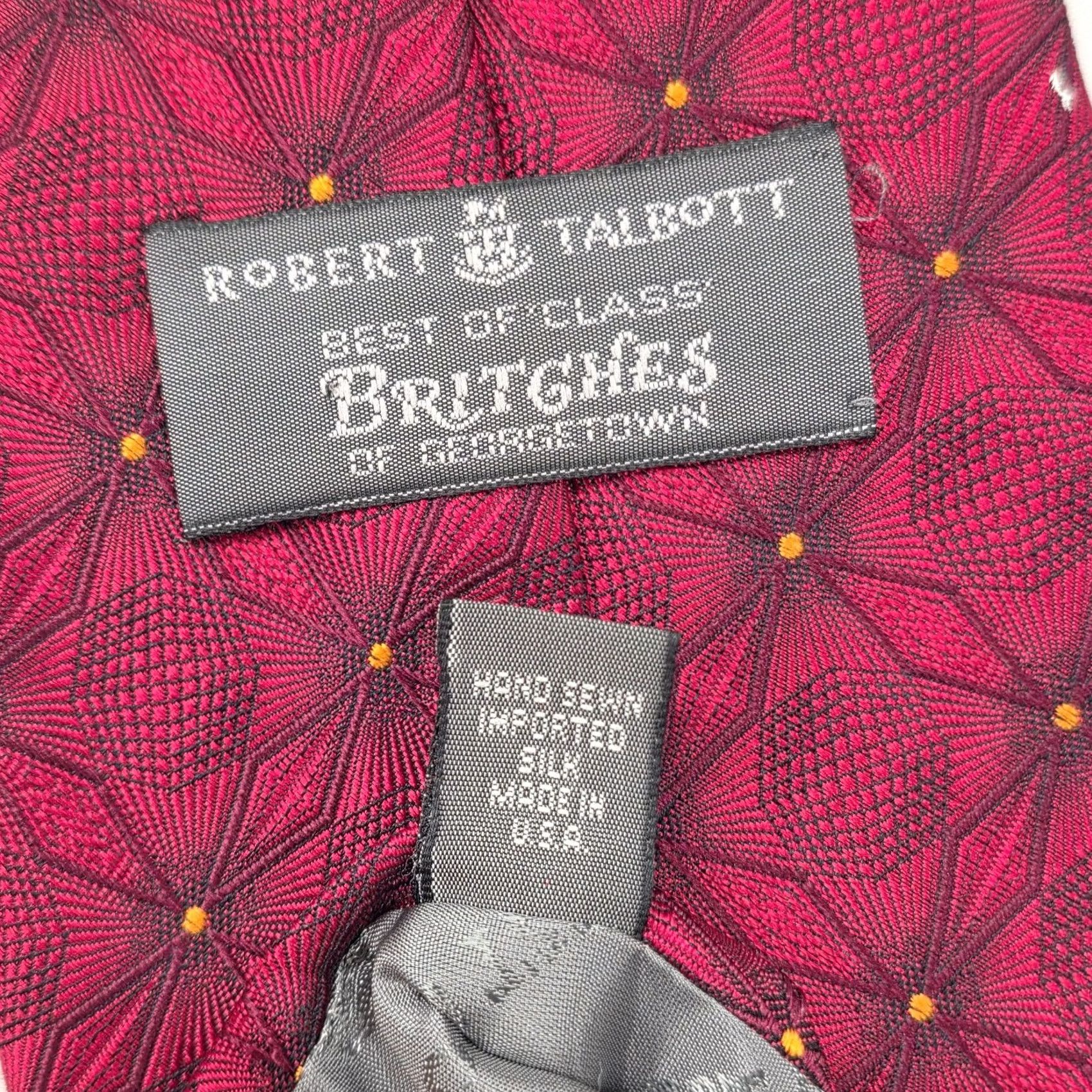 Robert Talbott Robert Talbott Best of Class Silk Necktie Tie Mens Red Floral USA Hand Made 57"-60" Classic Width 4" One Size Size ONE SIZE - 6 Thumbnail