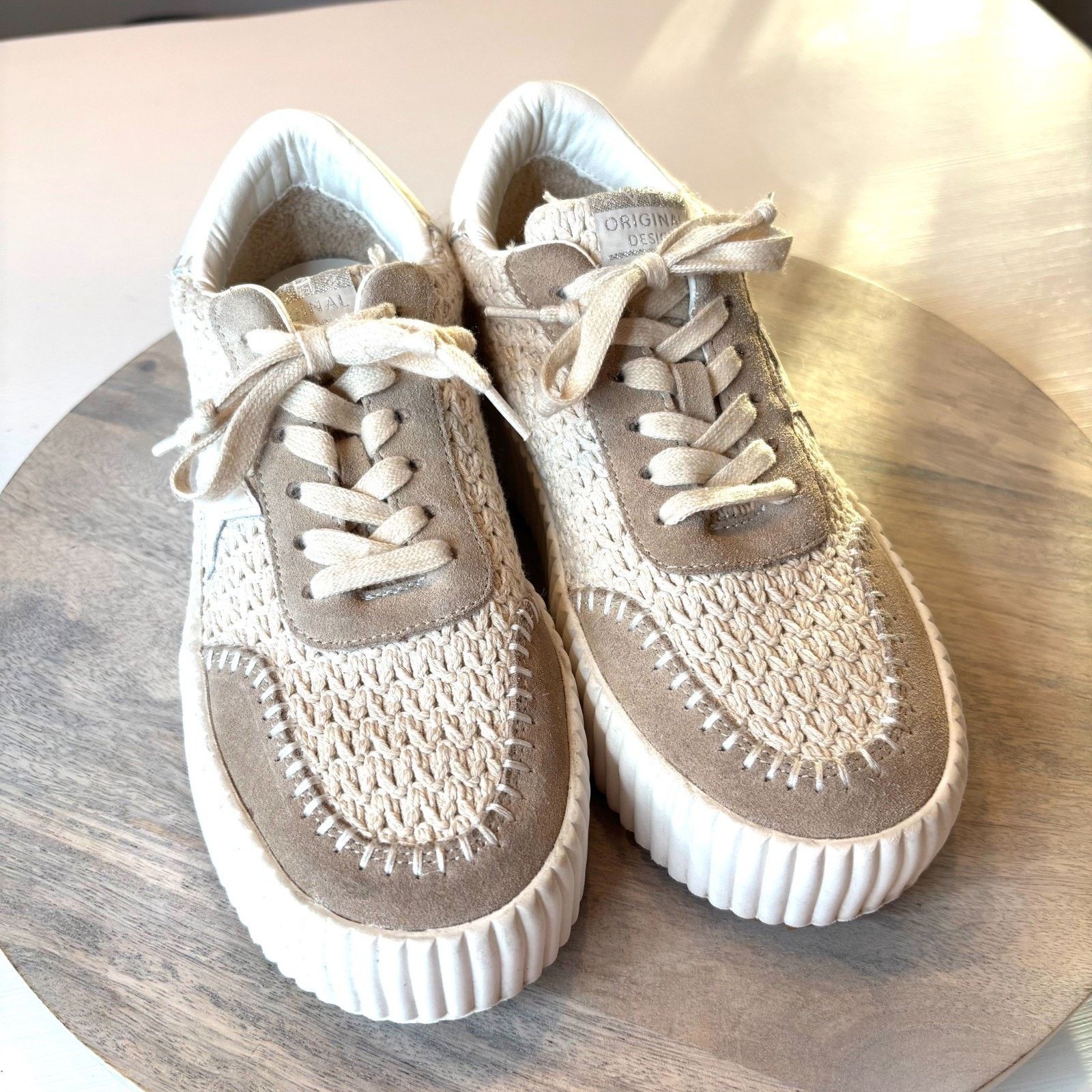 Vintage Havana Vintage Havana Crochet Platform Sneakers Size 9 Beige Cream Size US 9 / IT 39 - 4 Thumbnail