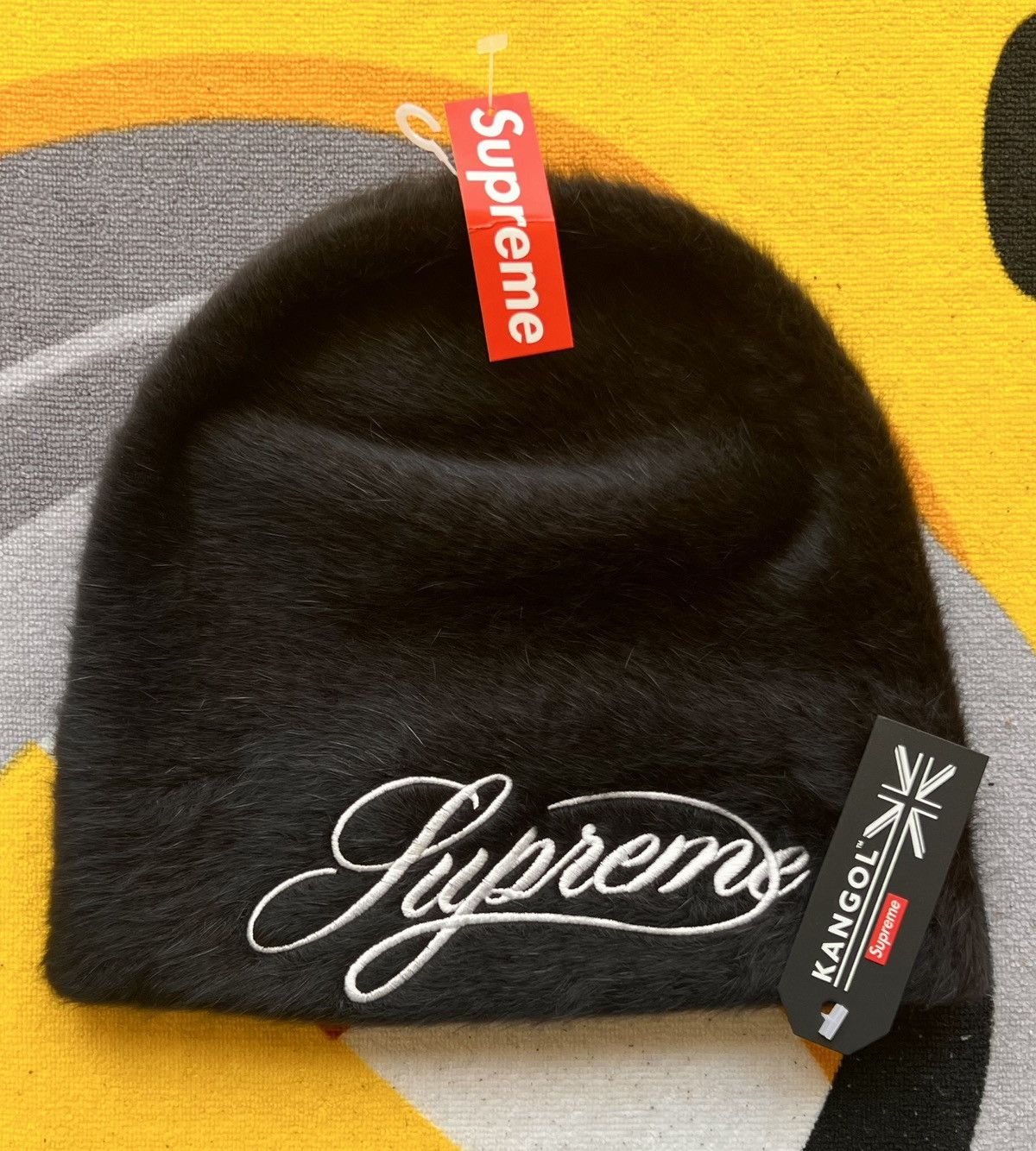 Kangol × Supreme Supreme Kangol Furgora Script Beanie Black fur