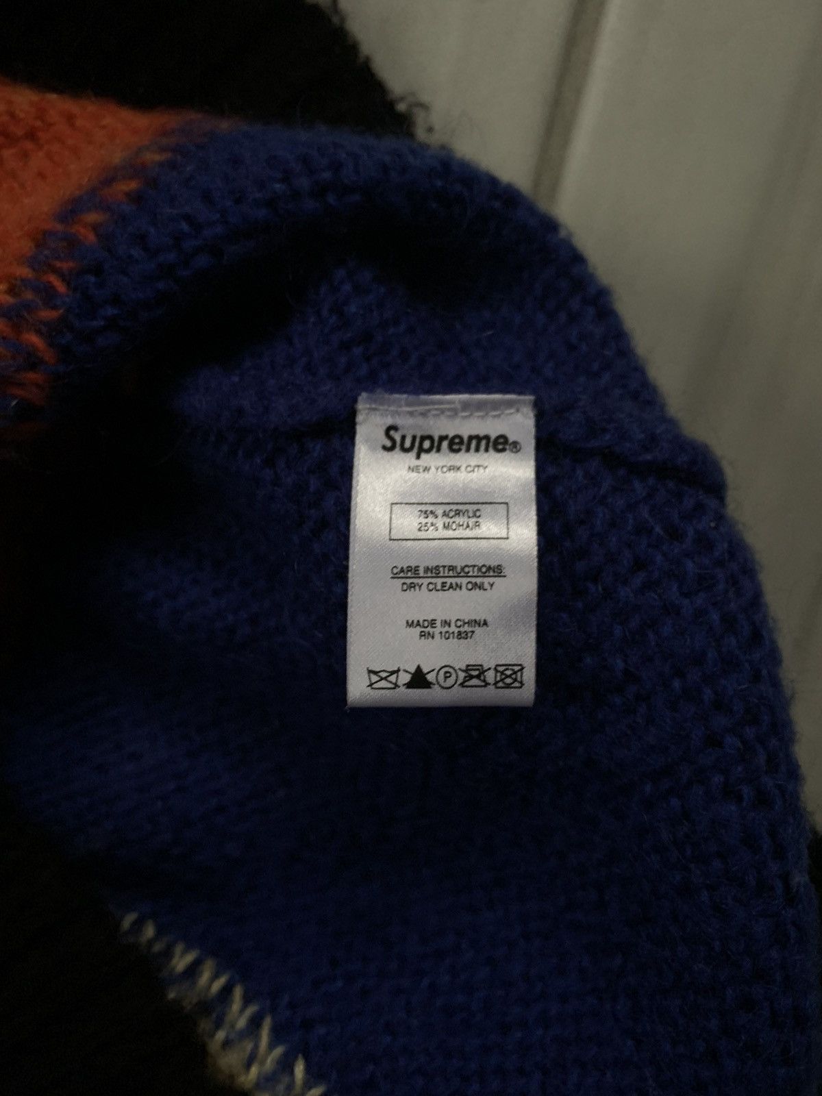 トップス Supreme patchwork mohair cardigan Supreme Patchwork Cable Knit Cardigan (FW23) - $198