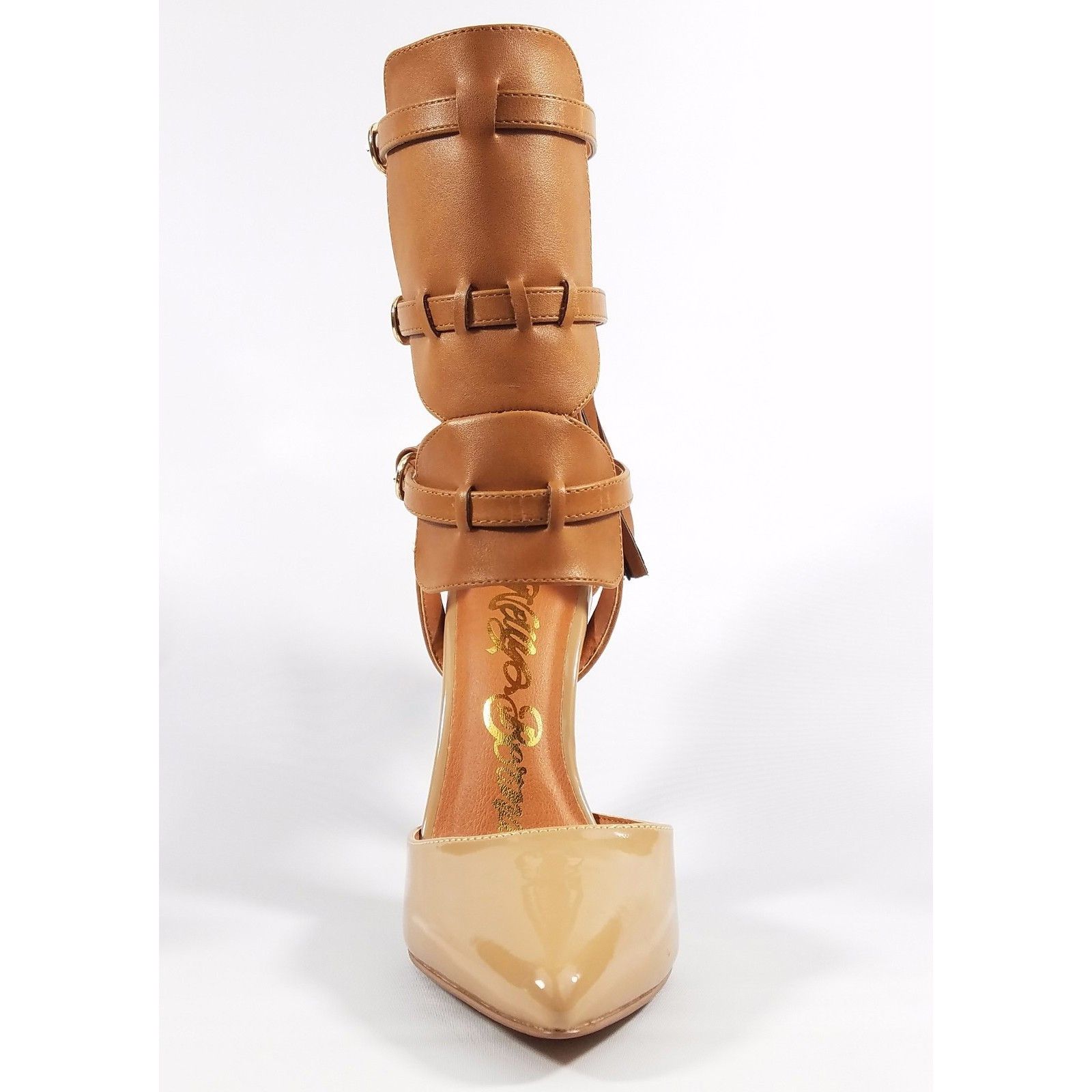 Other Nelly Bernal Dolores Cognac Pointy Toe Ankle Shield Pump Zip Size US 8.5 / IT 38.5 - 6 Thumbnail