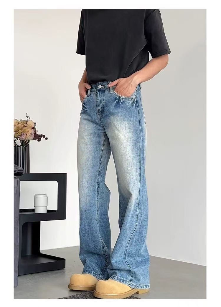 Japanese Brand × Jean Light blue washed vintage straight-leg casual jeans Size US 32 / EU 48 - 2 Thumbnail