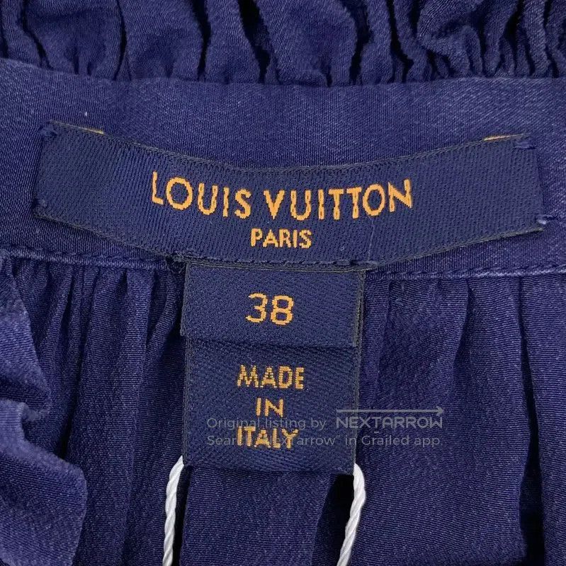 Louis Vuitton Louis Vuitton Women's Silk Dress in Deep Blue . Size S / US 4 / IT 40 - 5 Thumbnail