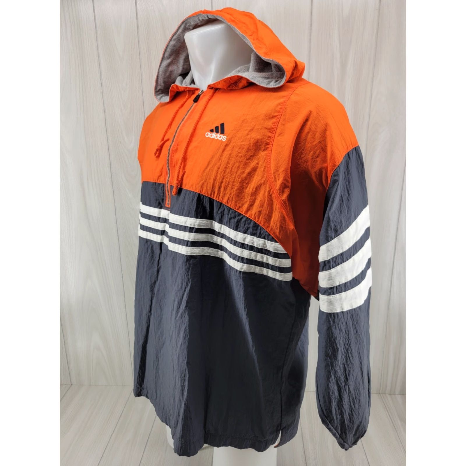 Adidas VINTAGE Adidas Windbreaker Shirt Jacket 1/4 Zip Nylon Pullover Orange Gray L Mens Size US L / EU 52-54 / 3 - 2 Thumbnail