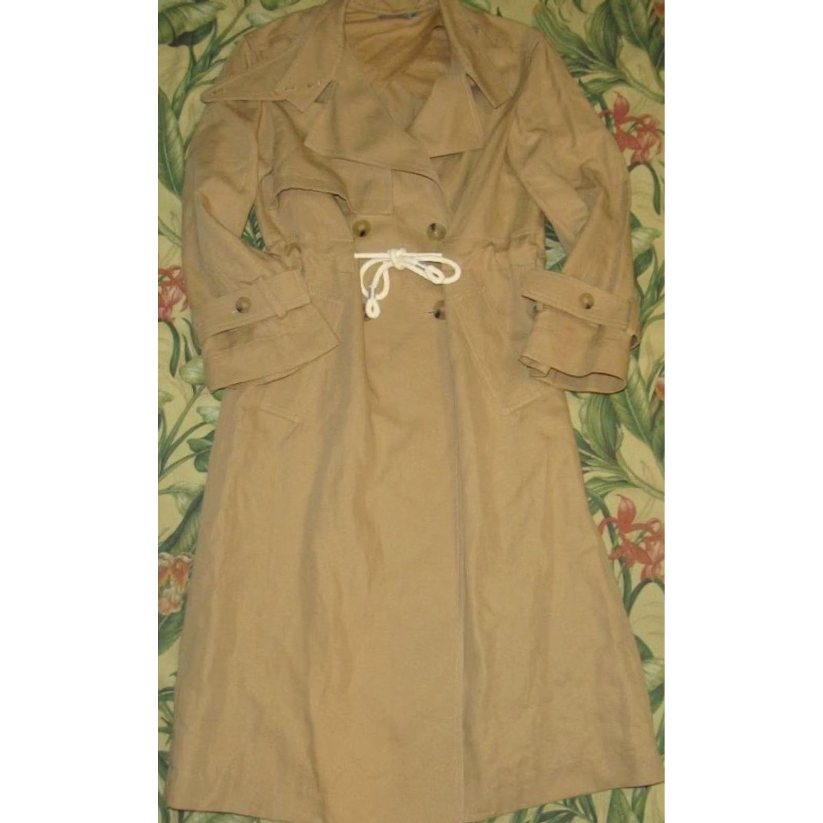 Vince VINTAGE VINCE Khaki Linen Cotton Long Trench Coat Jacket Worn Once Small Size S / US 4 / IT 40 - 2 Thumbnail