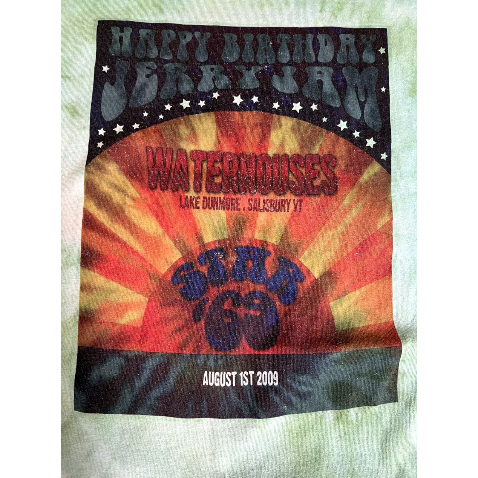 Fruit Of The Loom Mens 2XL Jerry Jam Lake Dunmore Vermont T-Shirt Band 2009 2010 Grateful Dead Cover Multicolor Cotton Crew Neck Mens Size US XXL / EU 58 / 5 - 5 Thumbnail