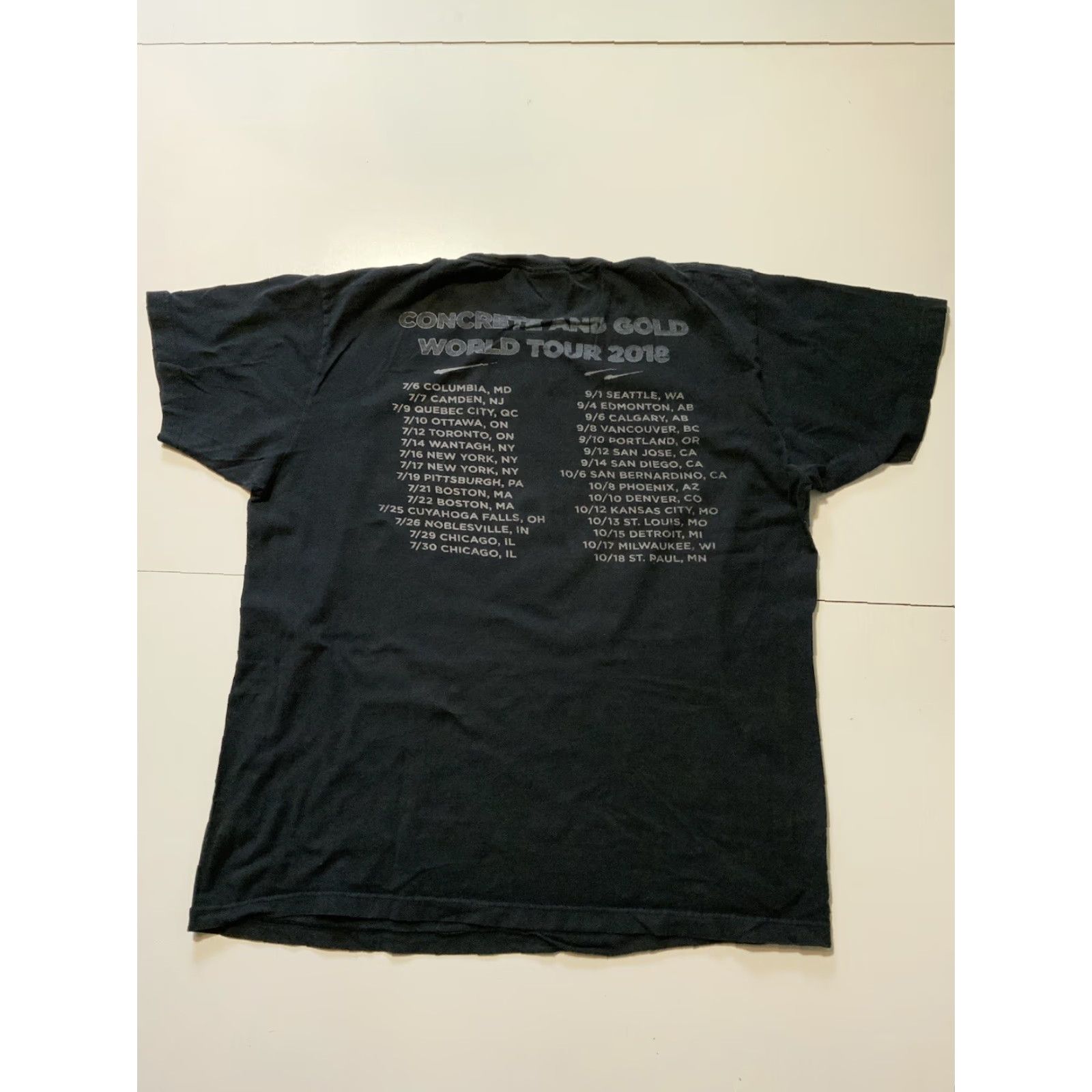 Tultex VINTAGE Foo Fighters Concrete & Gold 2018 World Tour Rock Band Merch S/S Crew T-Shirt LG Men Black Crew Neck Short Sleeve Tee Size US L / EU 52-54 / 3 - 3 Thumbnail