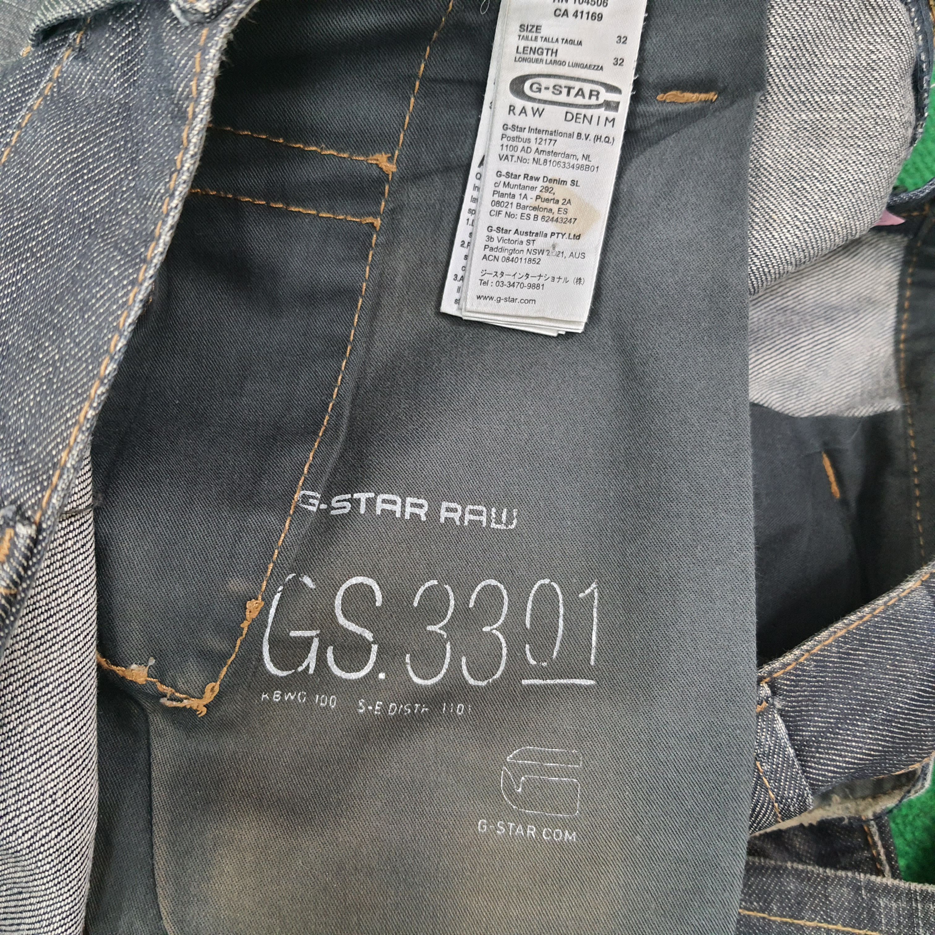 G-Star Vintage G-Star Raw Denim 3310 Jeans C228N15 Size US 32 / EU 48 - 8 Thumbnail