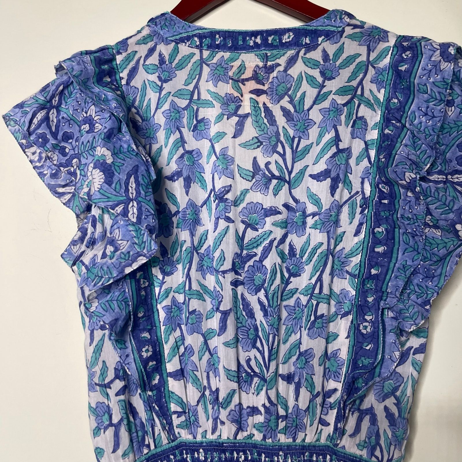 Bell Bell Phoebe Ruffled Tiered Maxi Dress in Blue Floral sz M Size M / US 6-8 / IT 42-44 - 7 Thumbnail