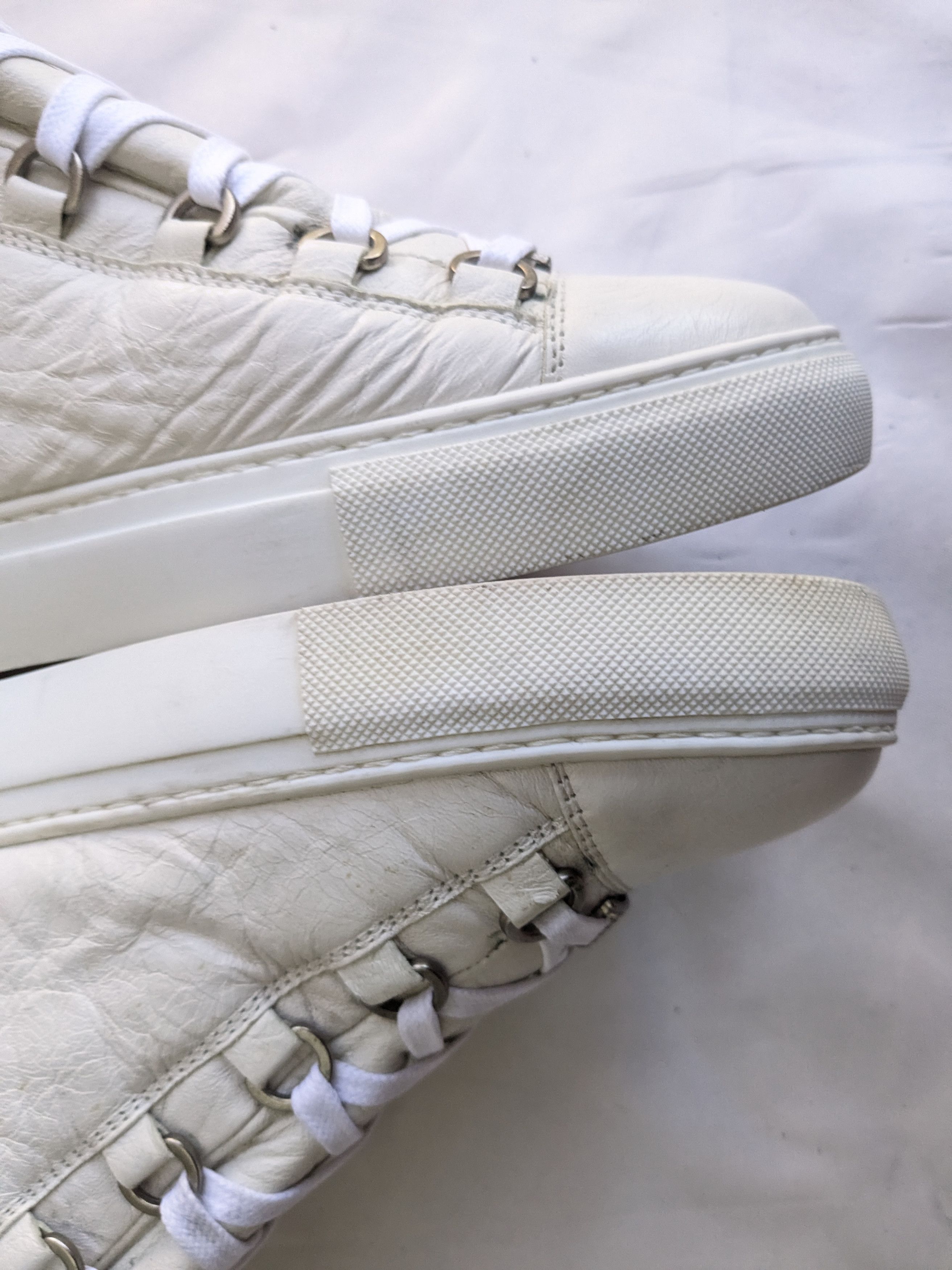 Balenciaga Balenciaga Arena White 10 Leather High Tops Lace Up Size US 10 / EU 43 - 8 Thumbnail