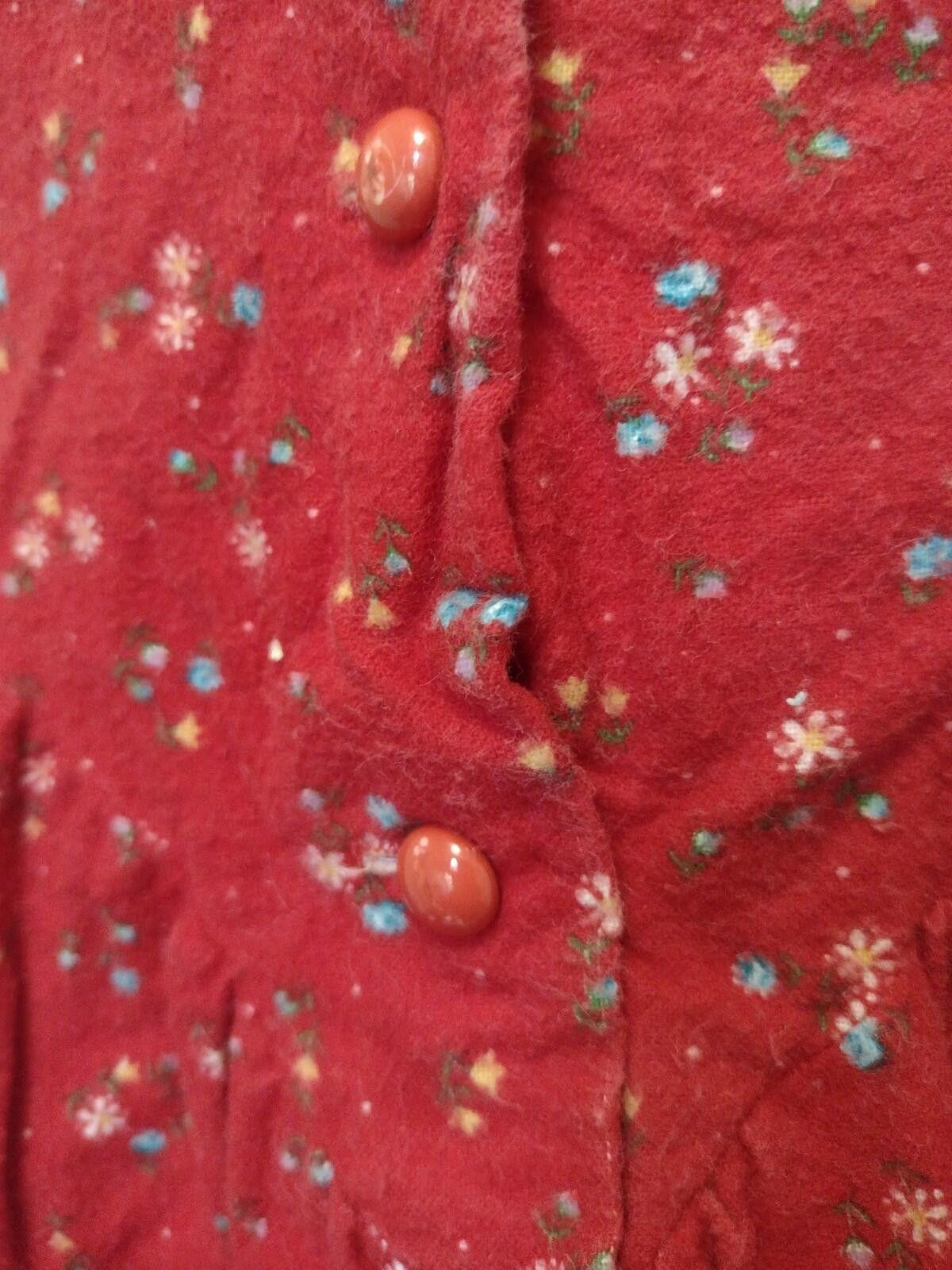Other VTG 70s Avon Fashions Red Floral Prairie Dress flannel 7/8 Size M / US 6-8 / IT 42-44 - 5 Thumbnail