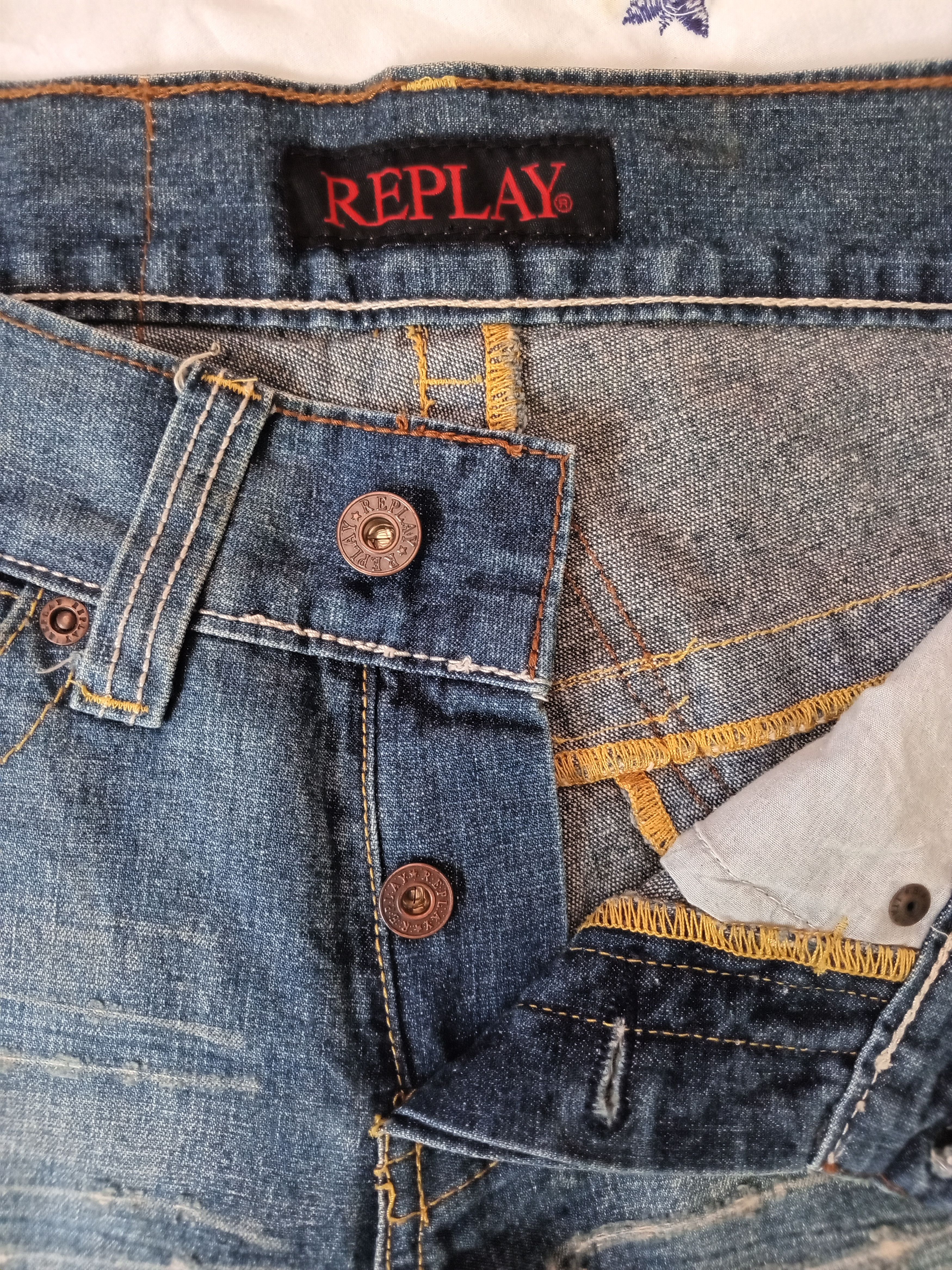 Replay × Vintage Vintage💥REPLAY Distressed Flare Jeans Size 30" / US 8 / IT 44 - 11 Thumbnail
