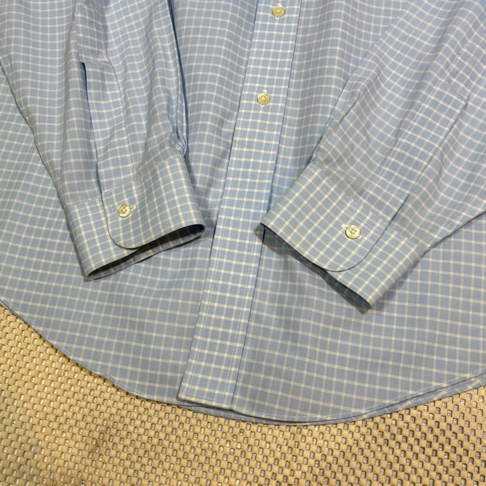 Brooks Brothers Brooks Brothers Mens Button-Down Shirt Blue Checkered Long Sleeve Traditional Cotton Non-Iron Pocket Worldsfront? Size US XL / EU 56 / 4 - 4 Thumbnail