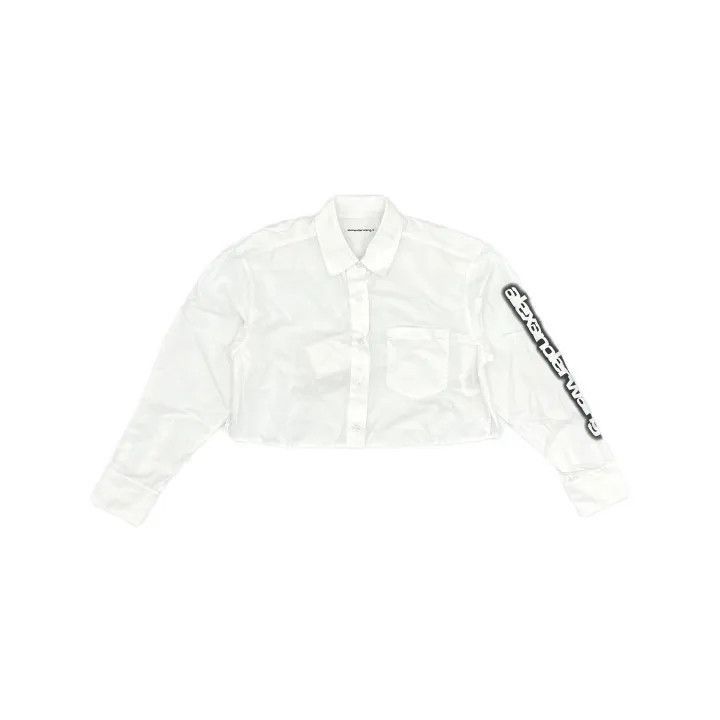 Alexander Wang Alexander Wang Halo Print Cropped Button-Up Shirt - Size S / US 4 / IT 40 - 2 Thumbnail