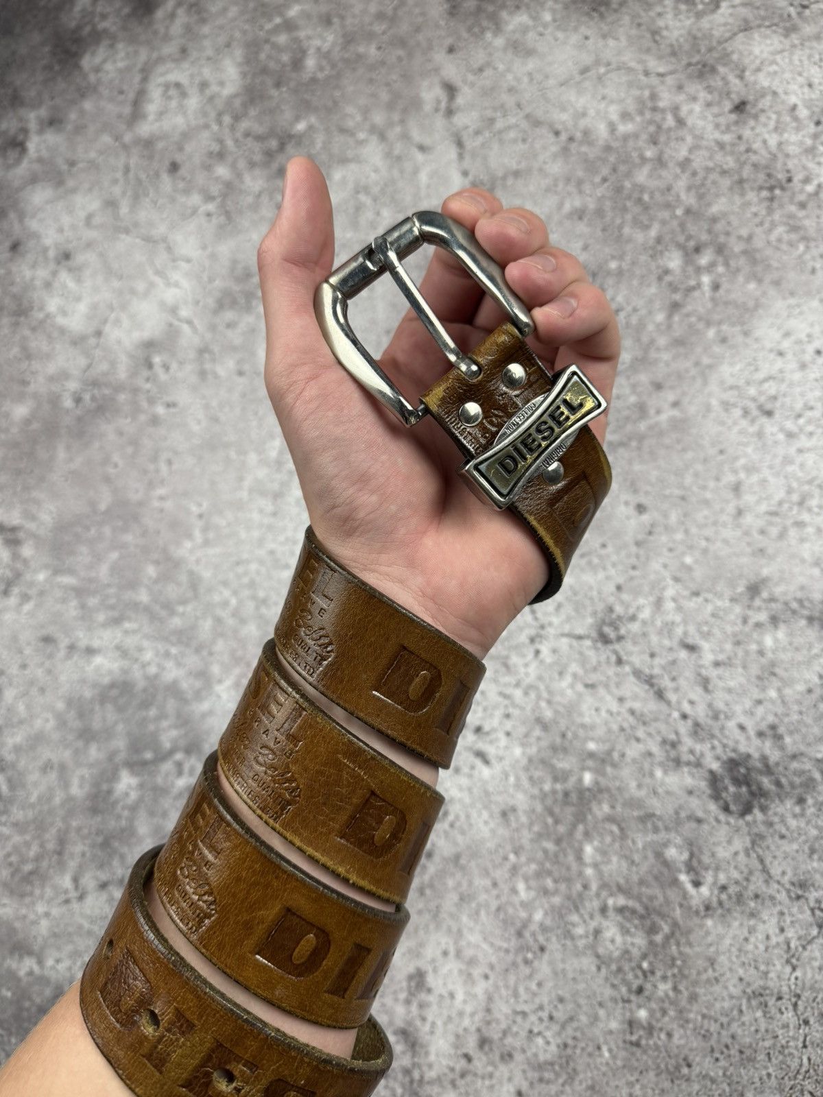 Diesel Diesel Vintage Y2K Japanesse Western Leather Monogram Belt Size ONE SIZE - 7 Thumbnail