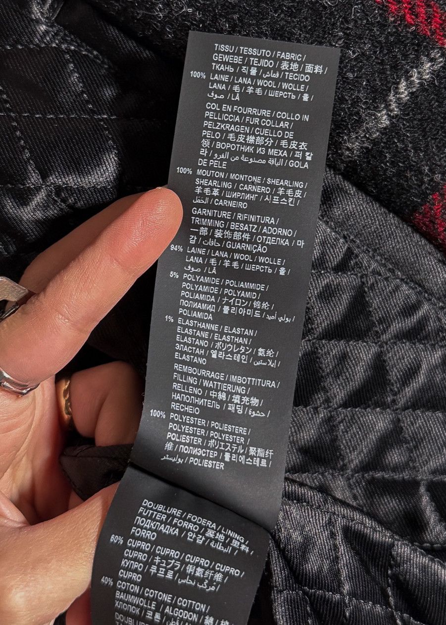Saint Laurent Paris Saint Laurent Shearling Collar Black Red Plaid Jacket Size US M / EU 48-50 / 2 - 8 Thumbnail