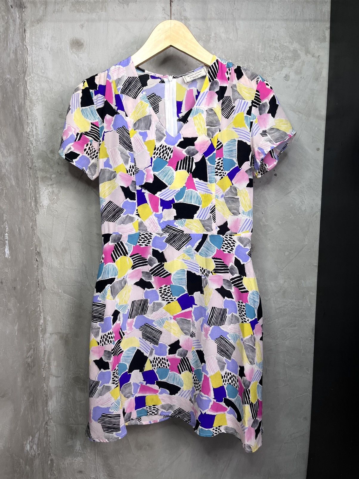 Maison Kitsune SS15 MAISON KITSUNE Abstract Patchwork Midi Dress Size XS / US 0-2 / IT 36-38 - 1 Thumbnail