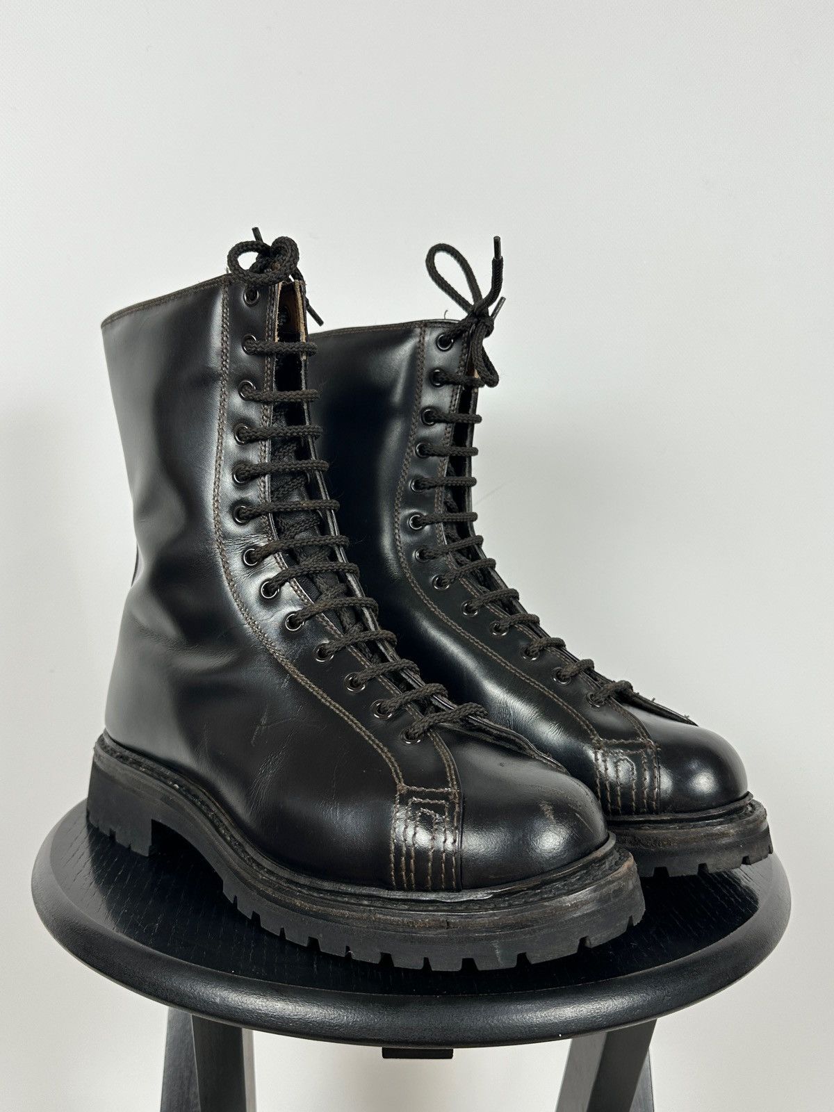 Vintage Vintage Italy Army Paratrooper Combat Brown Leather Boots Size US 8 / EU 41 - 11 Thumbnail