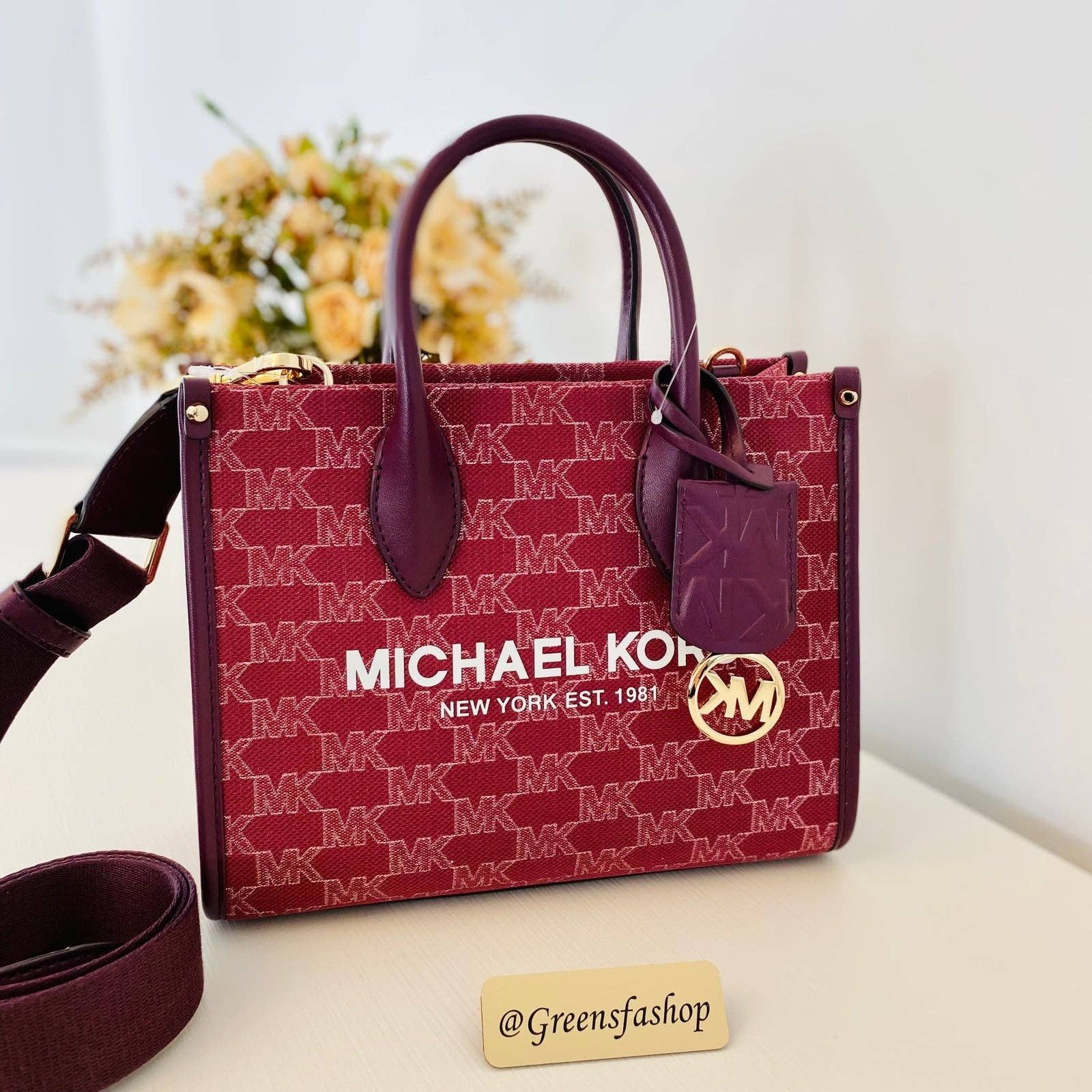  MICHAEL Michael Kors Womens Selma Leather Studded Crossbody  Handbag Pink Medium : Everything Else