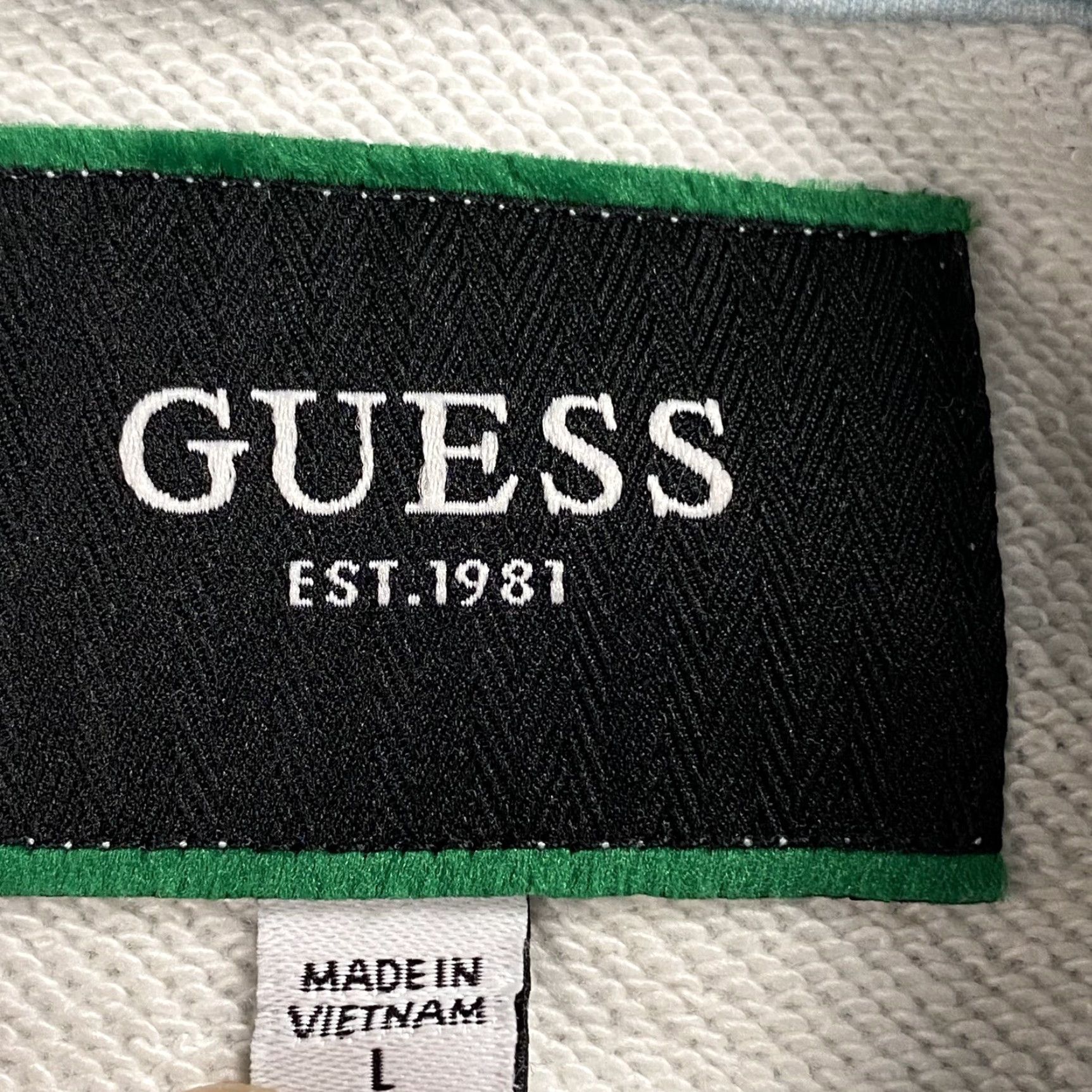 Guess GUESS Hoodie Men Large Blue Organic Cotton All Over Print Pullover Raglan Sleeves Round Neck Graphic Print Mens Size US L / EU 52-54 / 3 - 6 Thumbnail